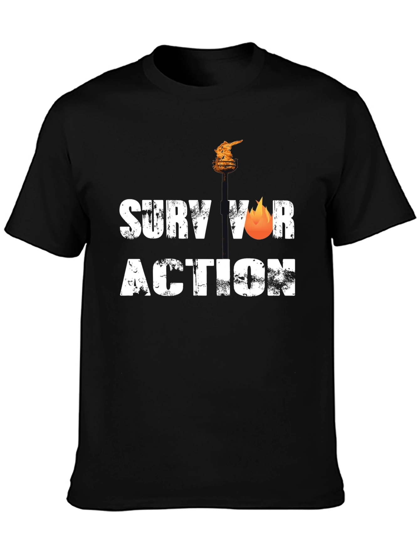 Survivor Action Black T-Shirt Graphic Tee