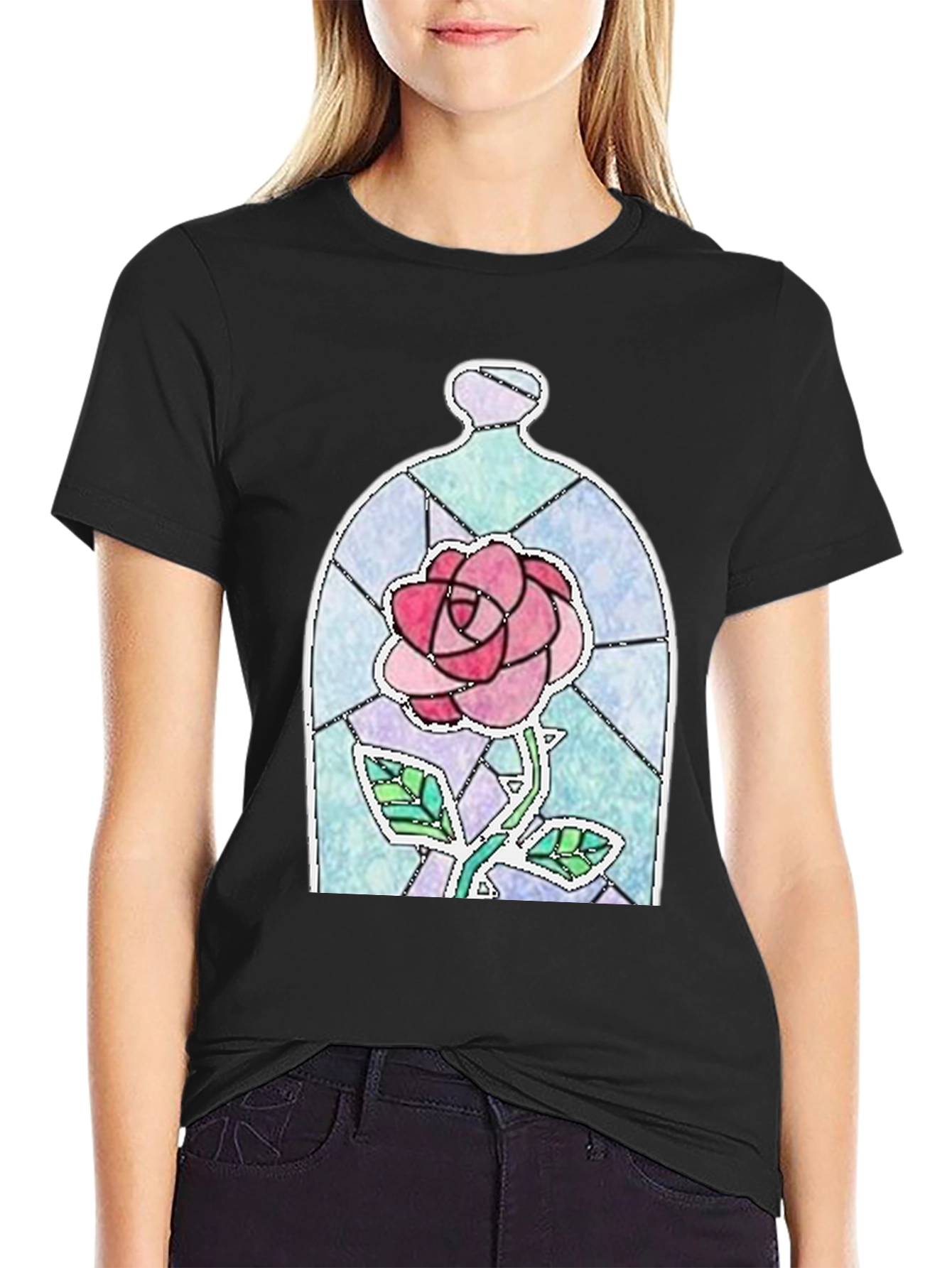 Enchanted Rose Graphic Tee - Black