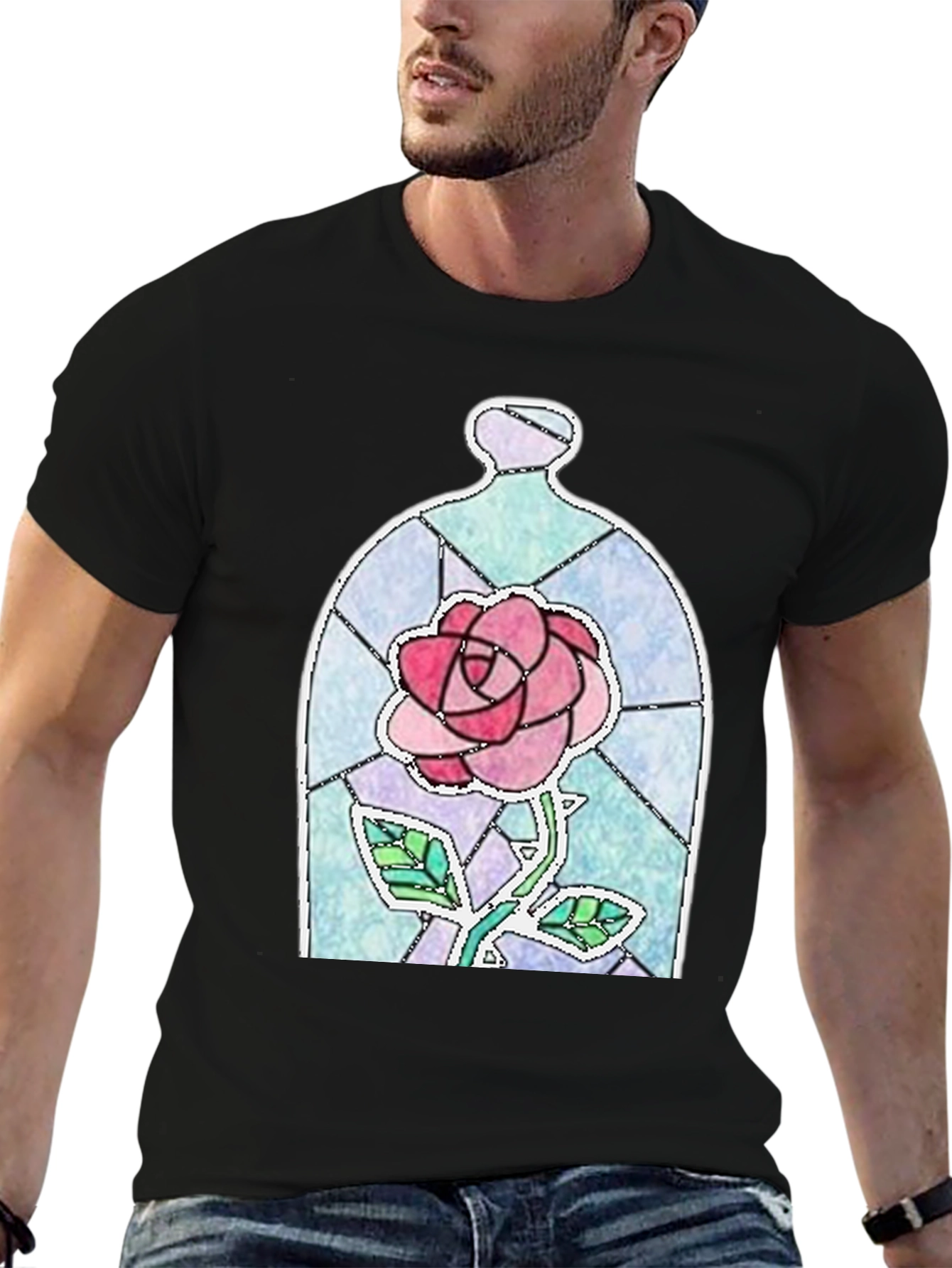 Enchanted Rose Graphic Tee - Black