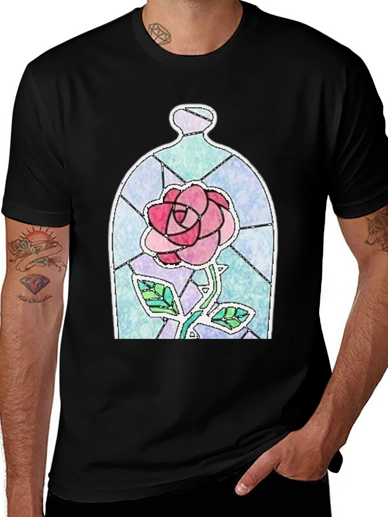 Enchanted Rose Graphic Tee - Black