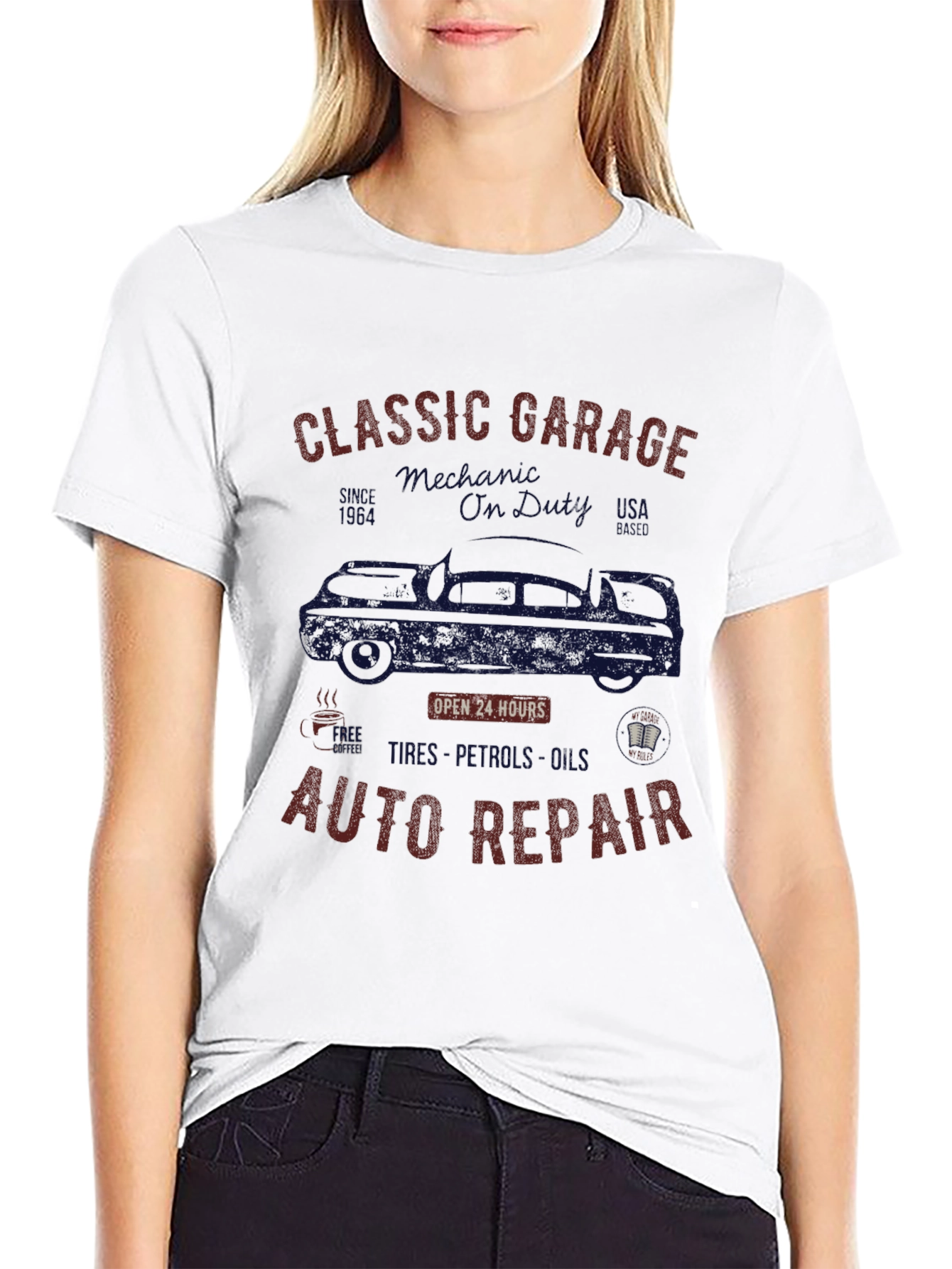 Classic Garage Auto Repair Black T-Shirt