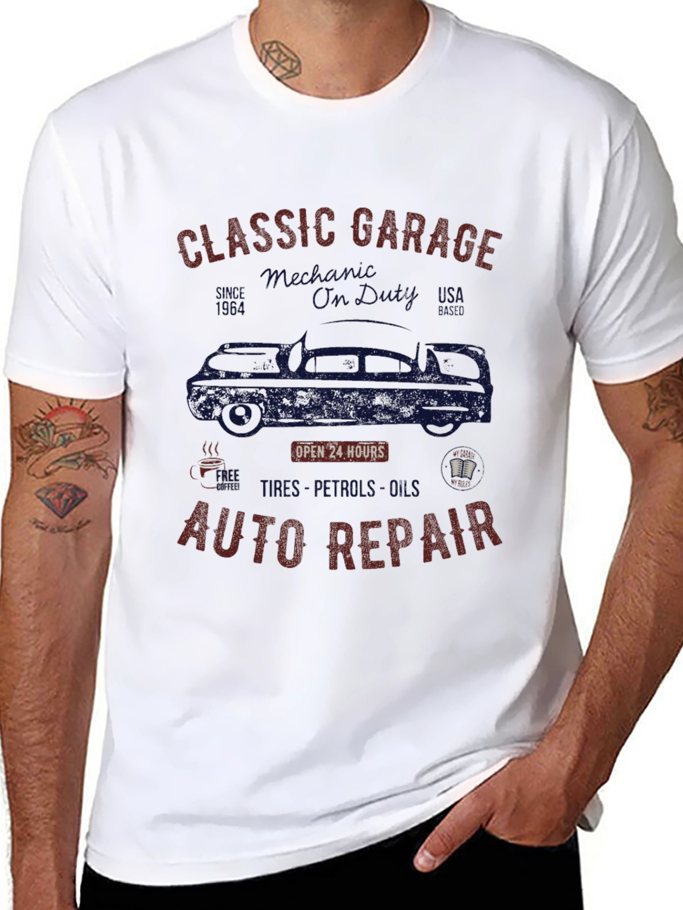 Classic Garage Auto Repair Black T-Shirt