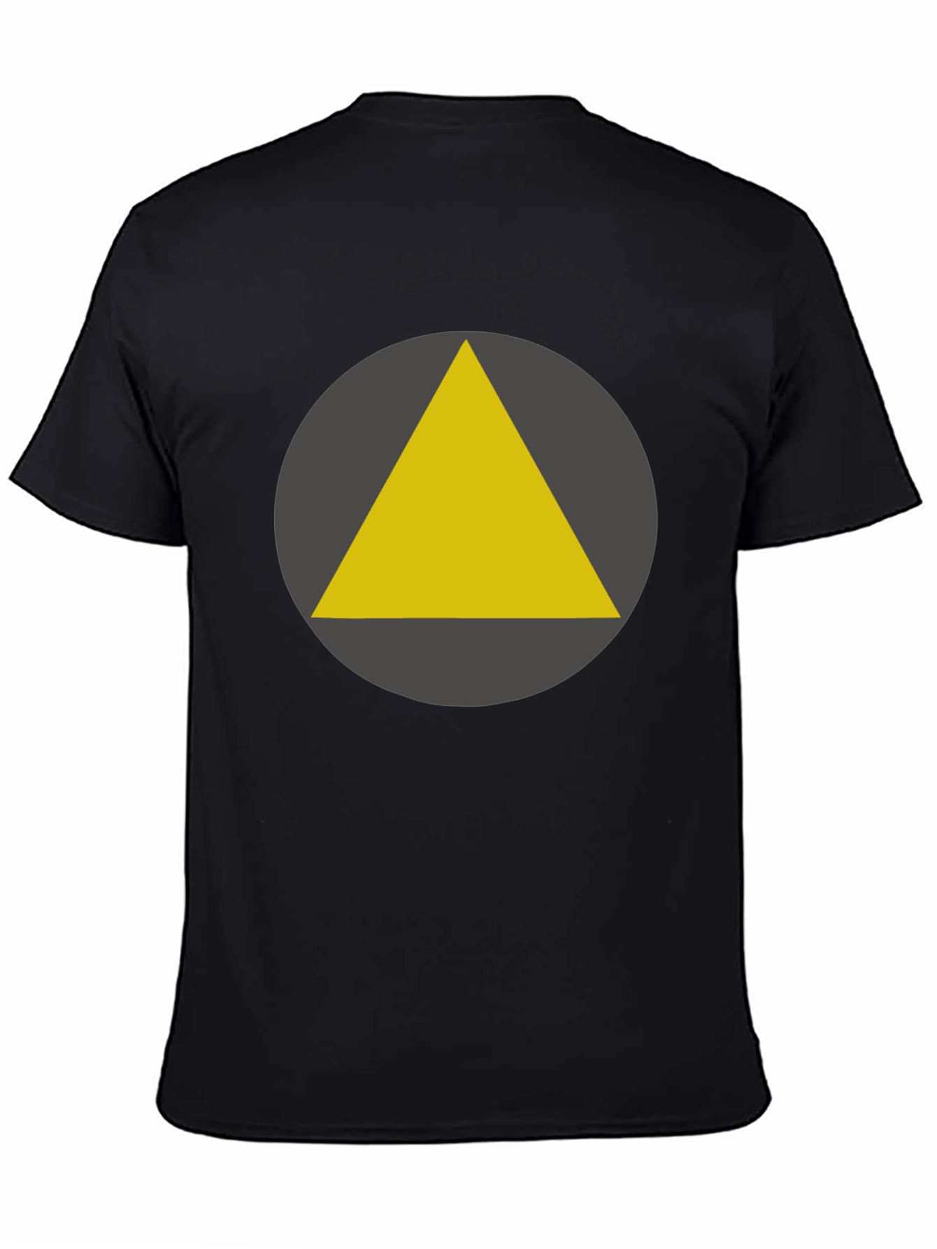Geometric Triangle Graphic Tee - Black