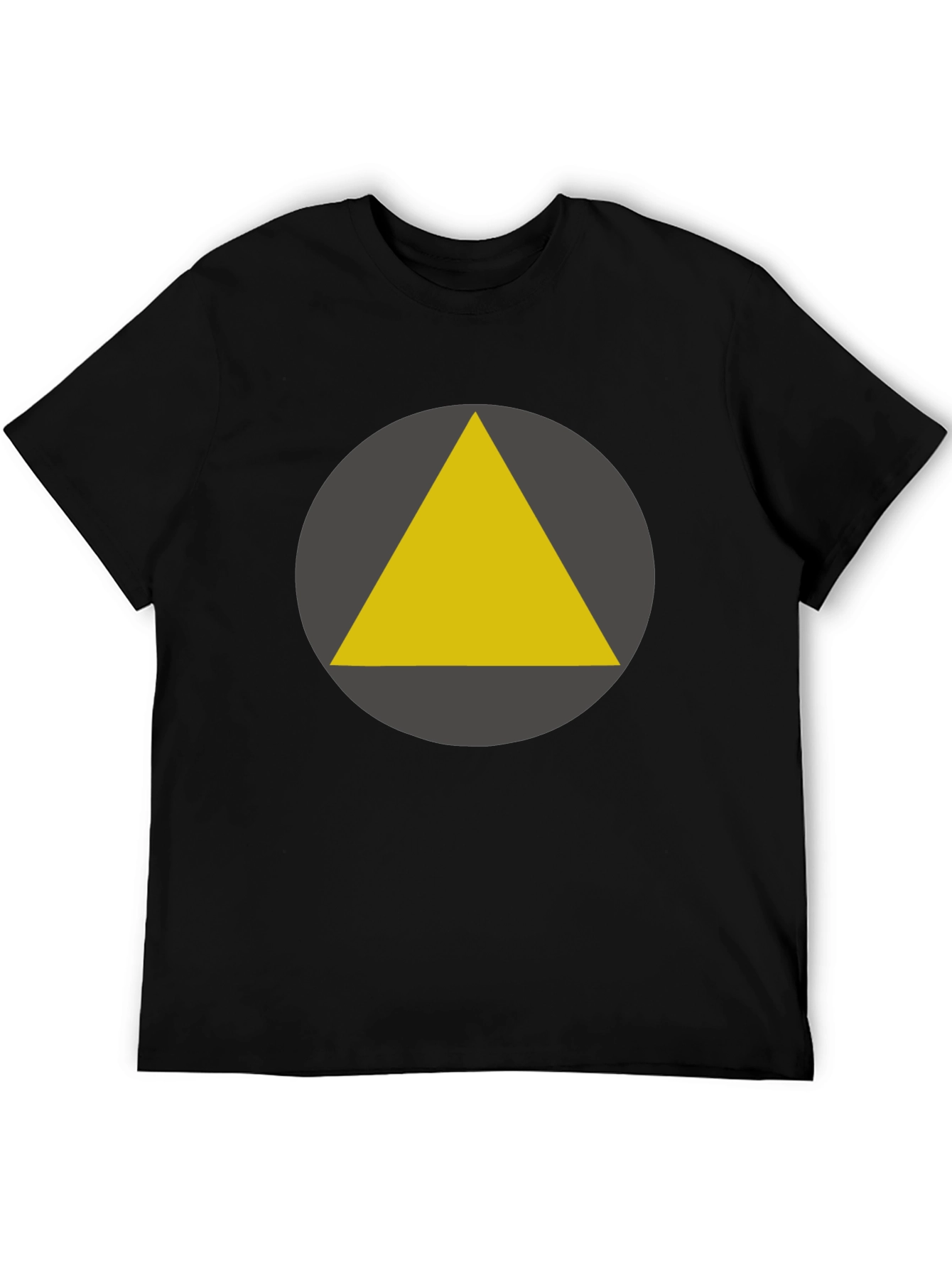 Geometric Triangle Graphic Tee - Black