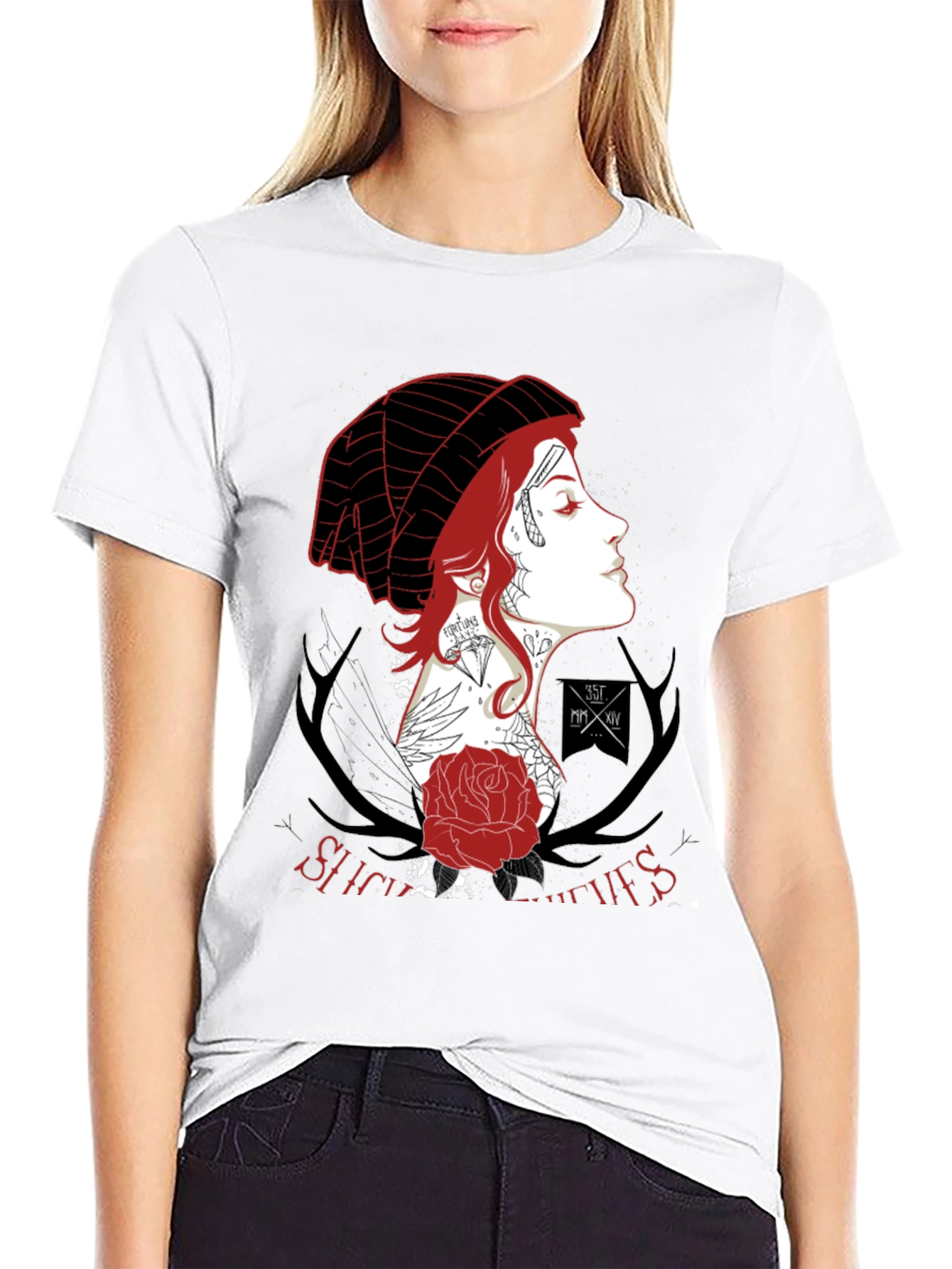 Edgy Graphic Print Tee - Dark Academia Aesthetic