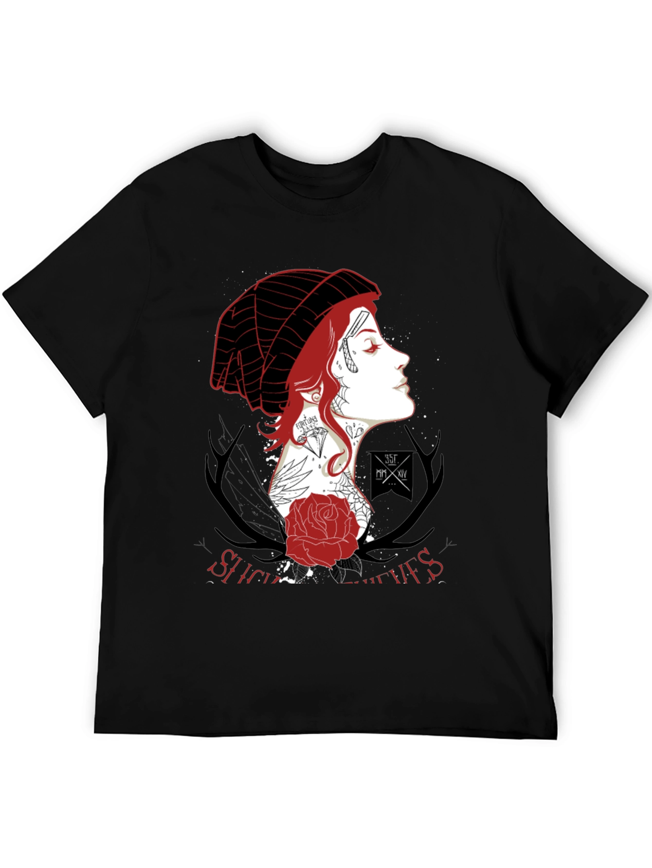 Edgy Graphic Print Tee - Dark Academia Aesthetic