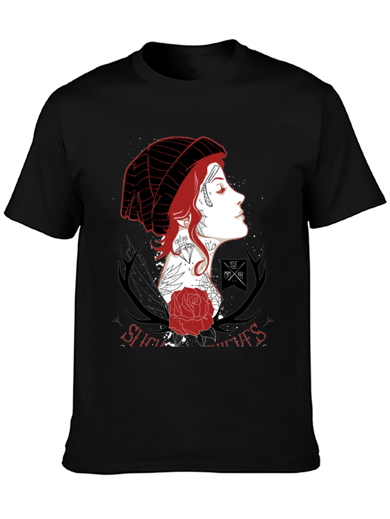 Edgy Graphic Print Tee - Dark Academia Aesthetic