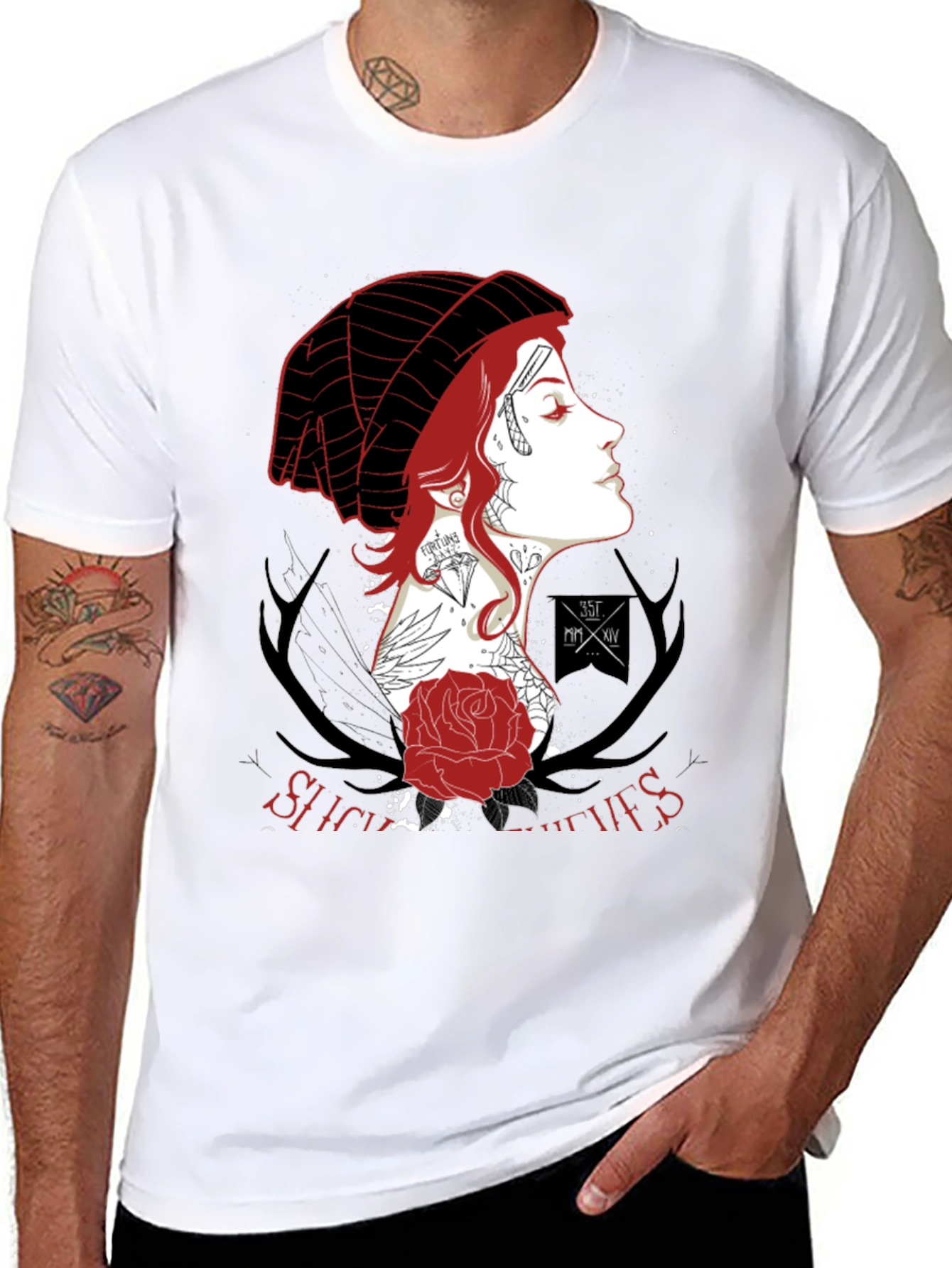 Edgy Graphic Print Tee - Dark Academia Aesthetic