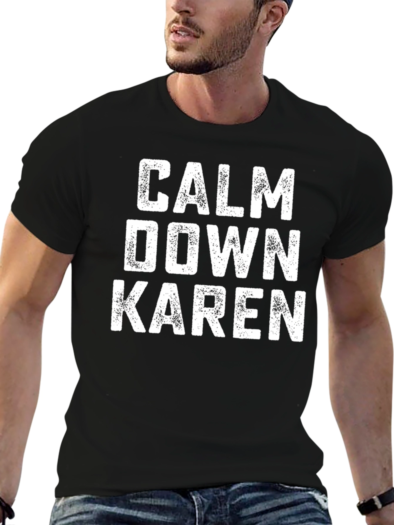 Calm Down Karen Graphic Tee - Funny Sarcastic T-Shirt