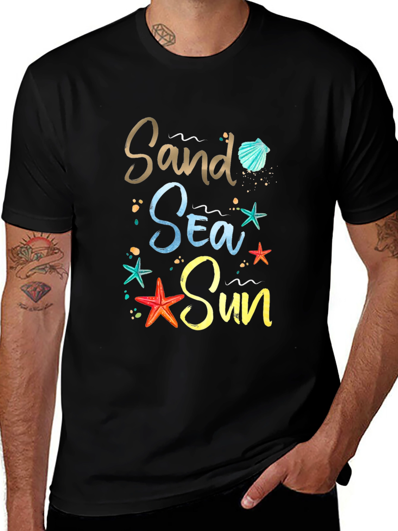 Sand Sea Sun Graphic Tee - Beach Lover Shirt