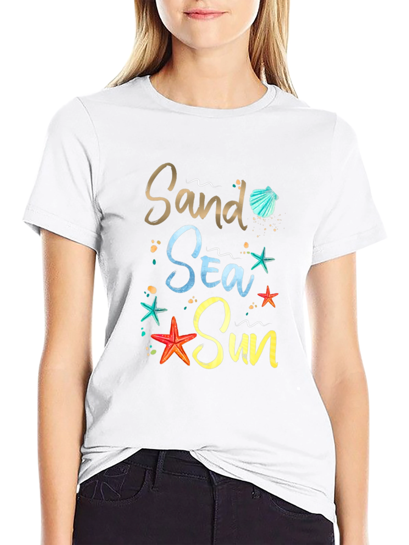 Sand Sea Sun Graphic Tee - Beach Lover Shirt