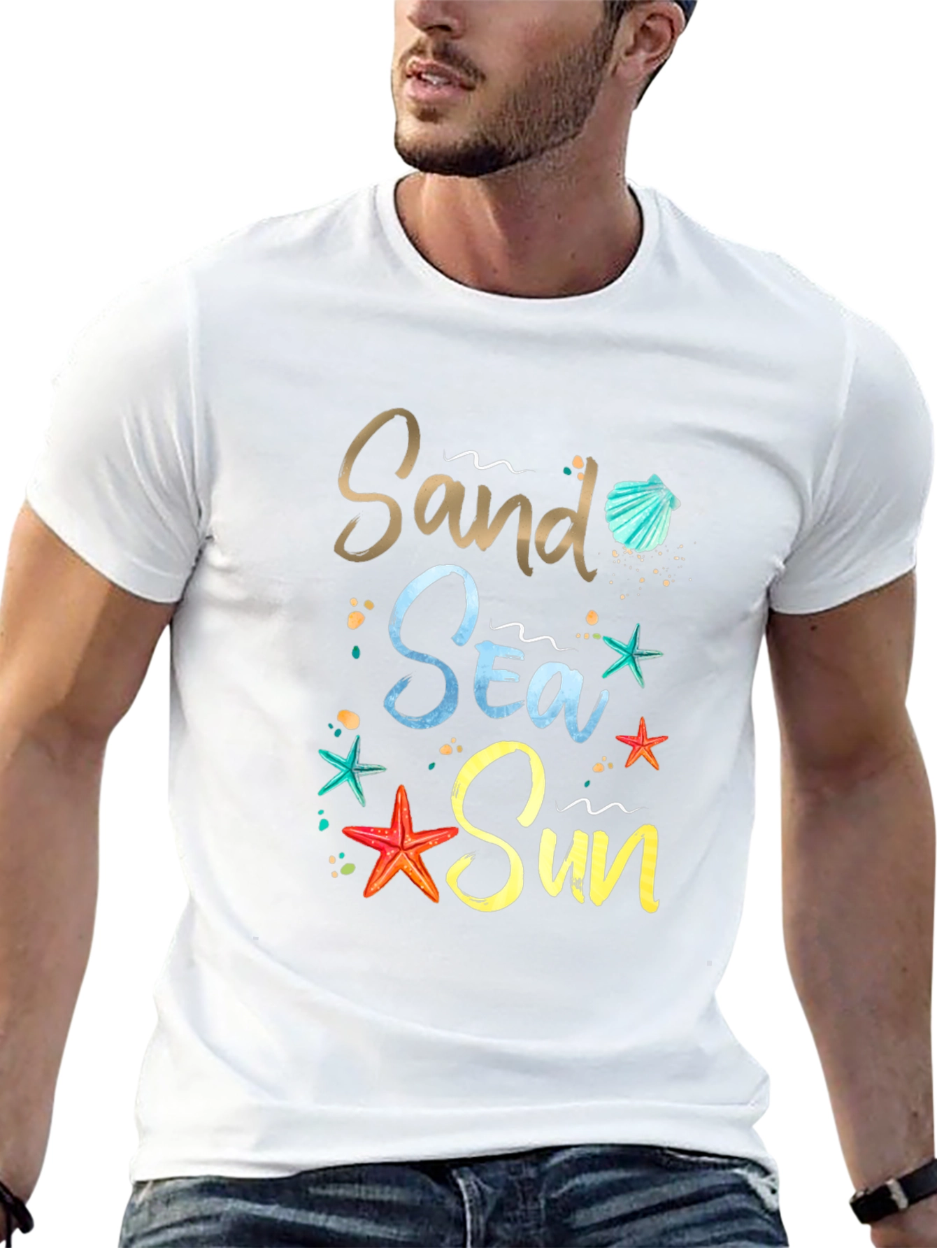 Sand Sea Sun Graphic Tee - Beach Lover Shirt