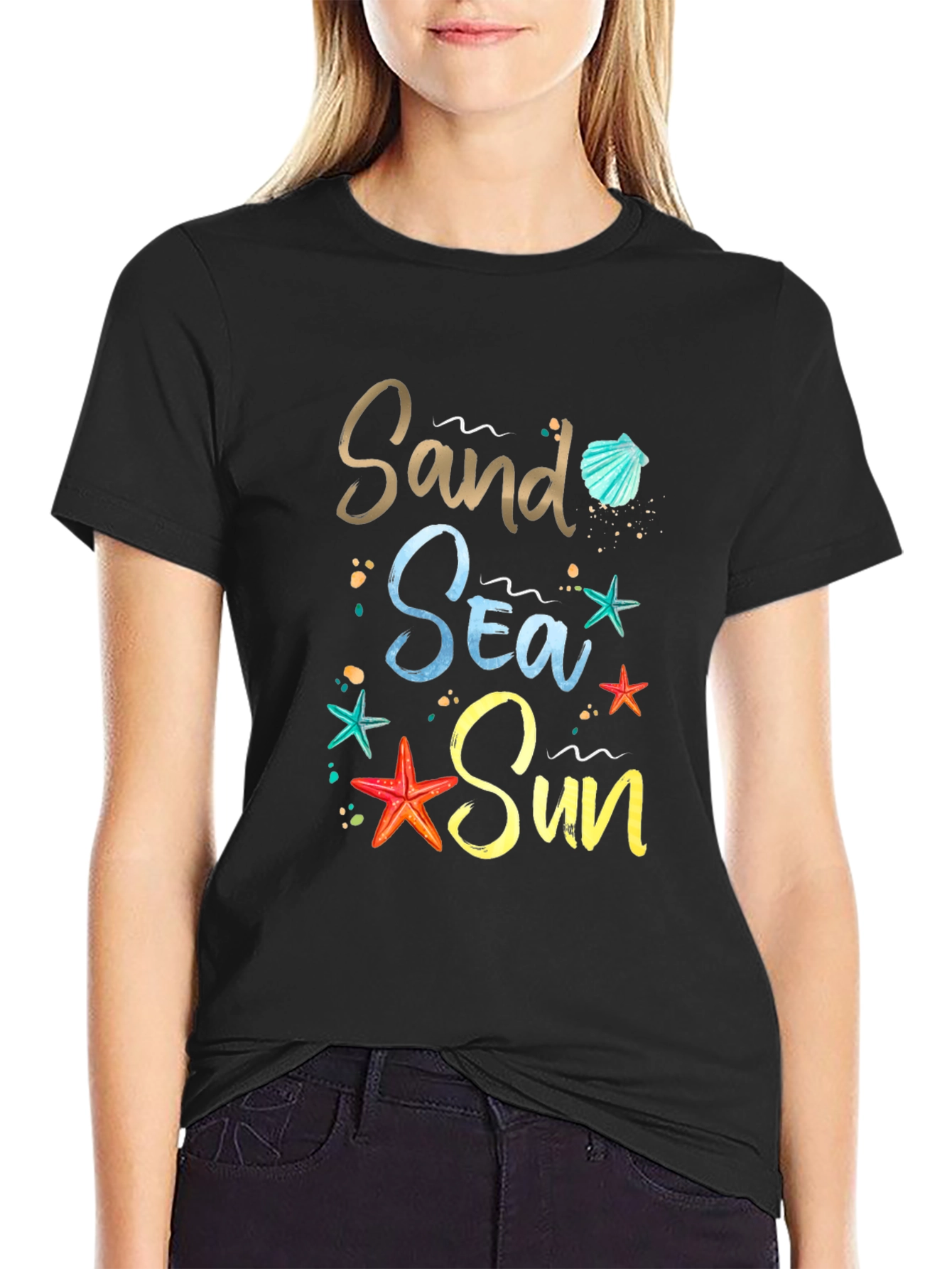 Sand Sea Sun Graphic Tee - Beach Lover Shirt