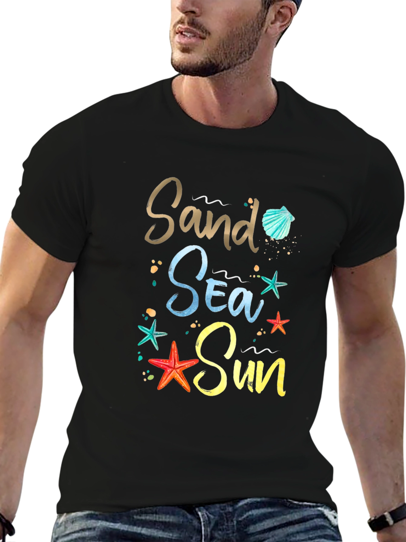 Sand Sea Sun Graphic Tee - Beach Lover Shirt
