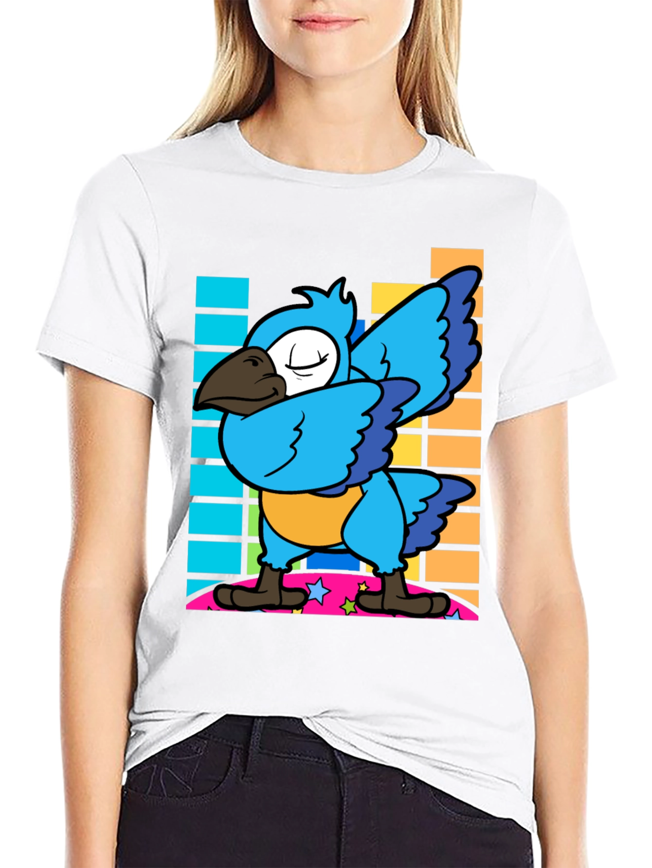 Dabbing Parrot Graphic Tee - Funny Bird Dance Shirt
