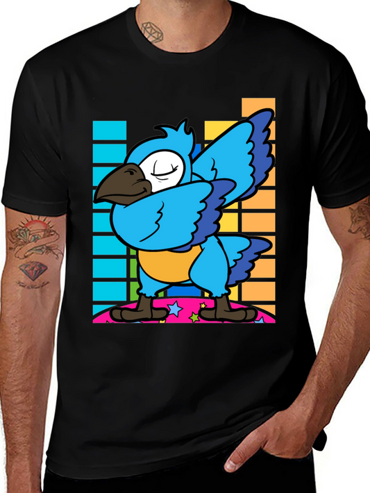 Dabbing Parrot Graphic Tee - Funny Bird Dance Shirt