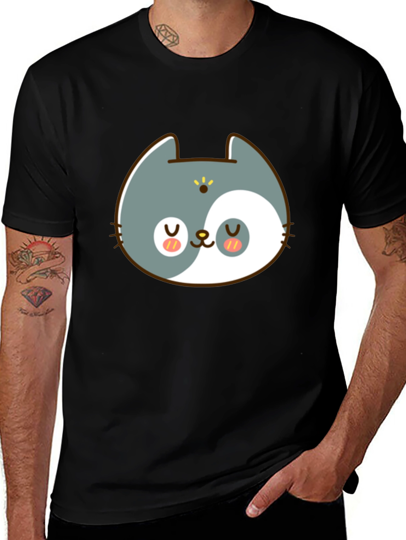 Yin Yang Cat T-Shirt - Harmony & Style