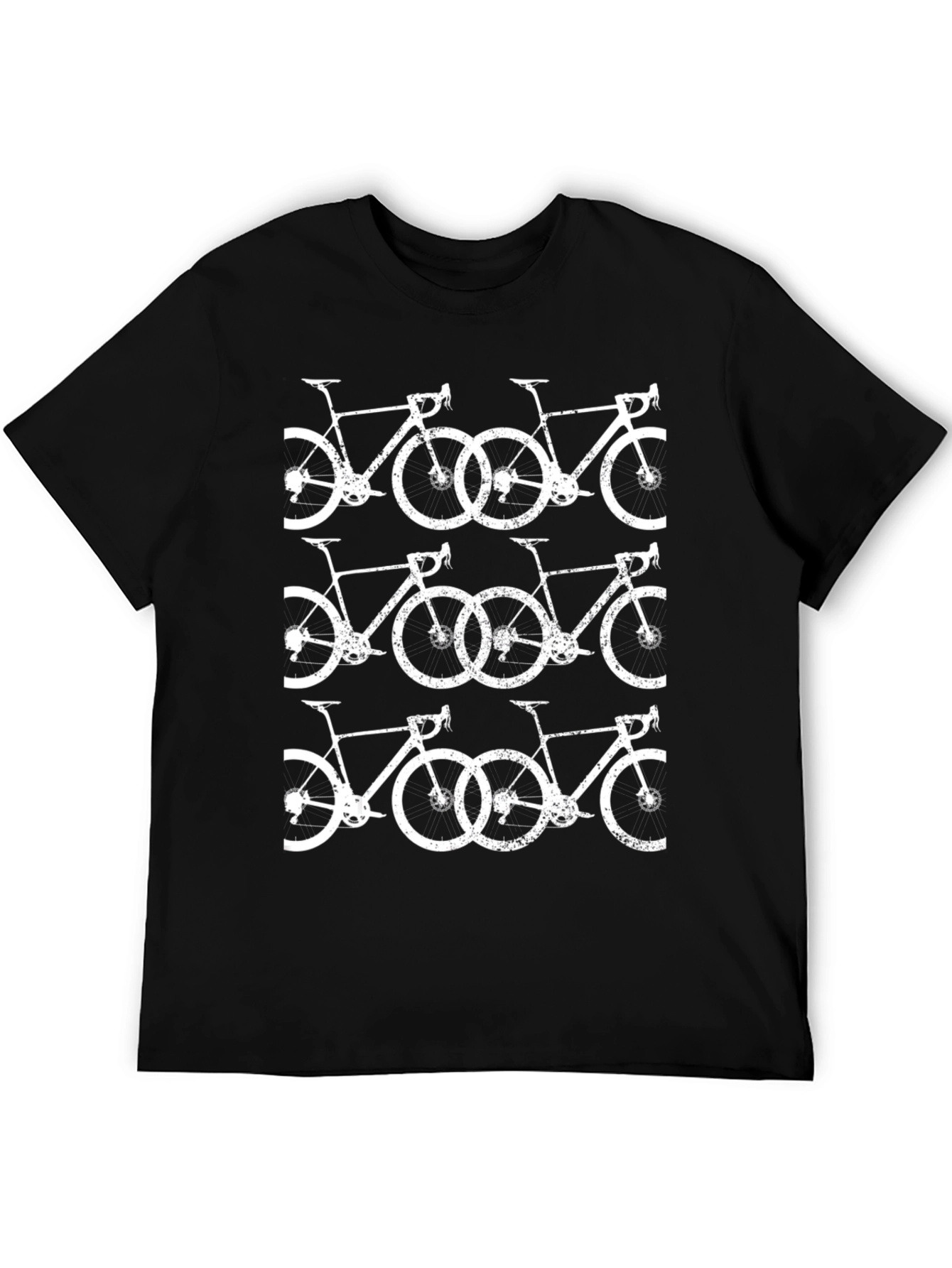 Bicycle Pattern Black T-Shirt