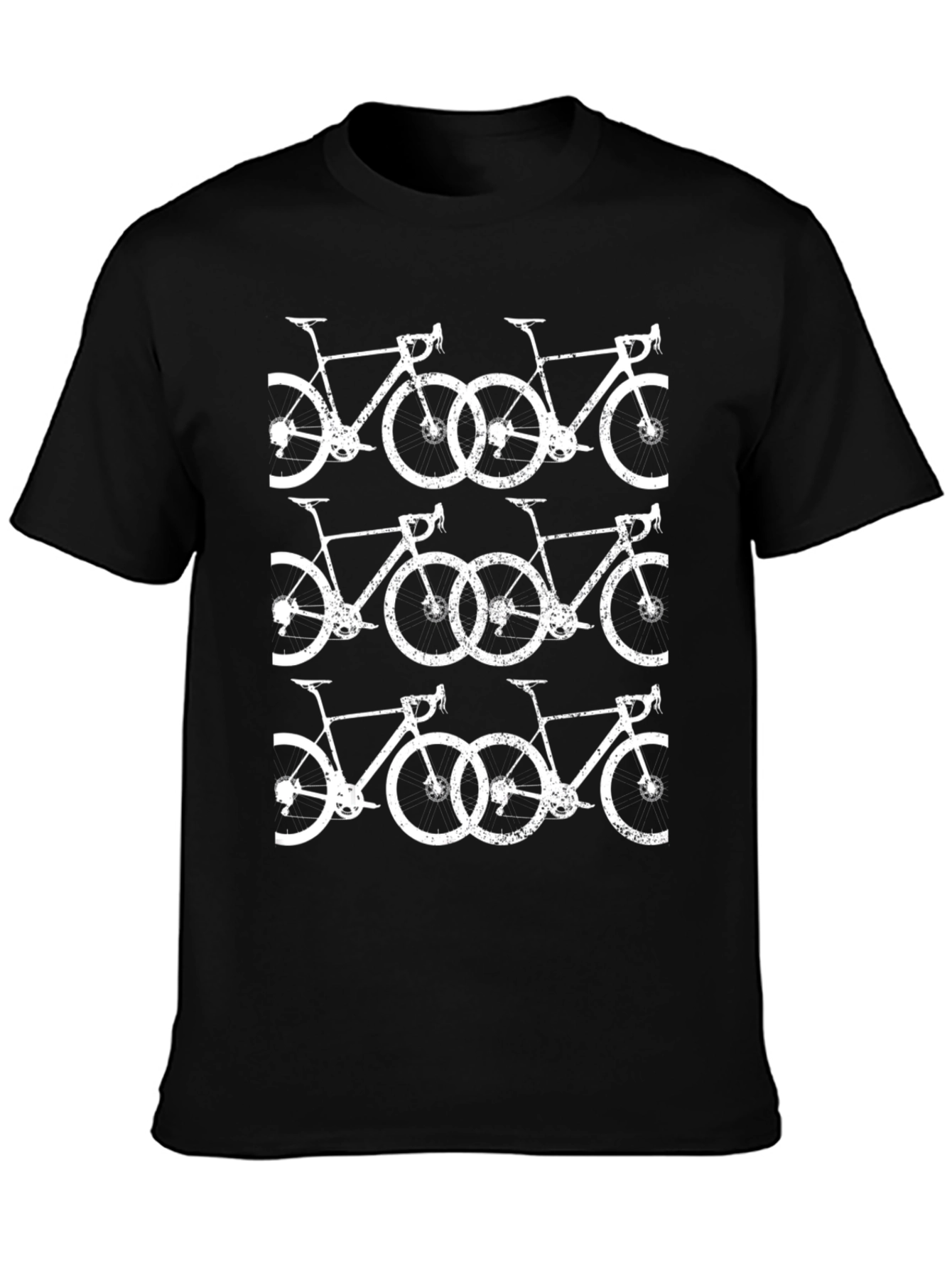 Bicycle Pattern Black T-Shirt