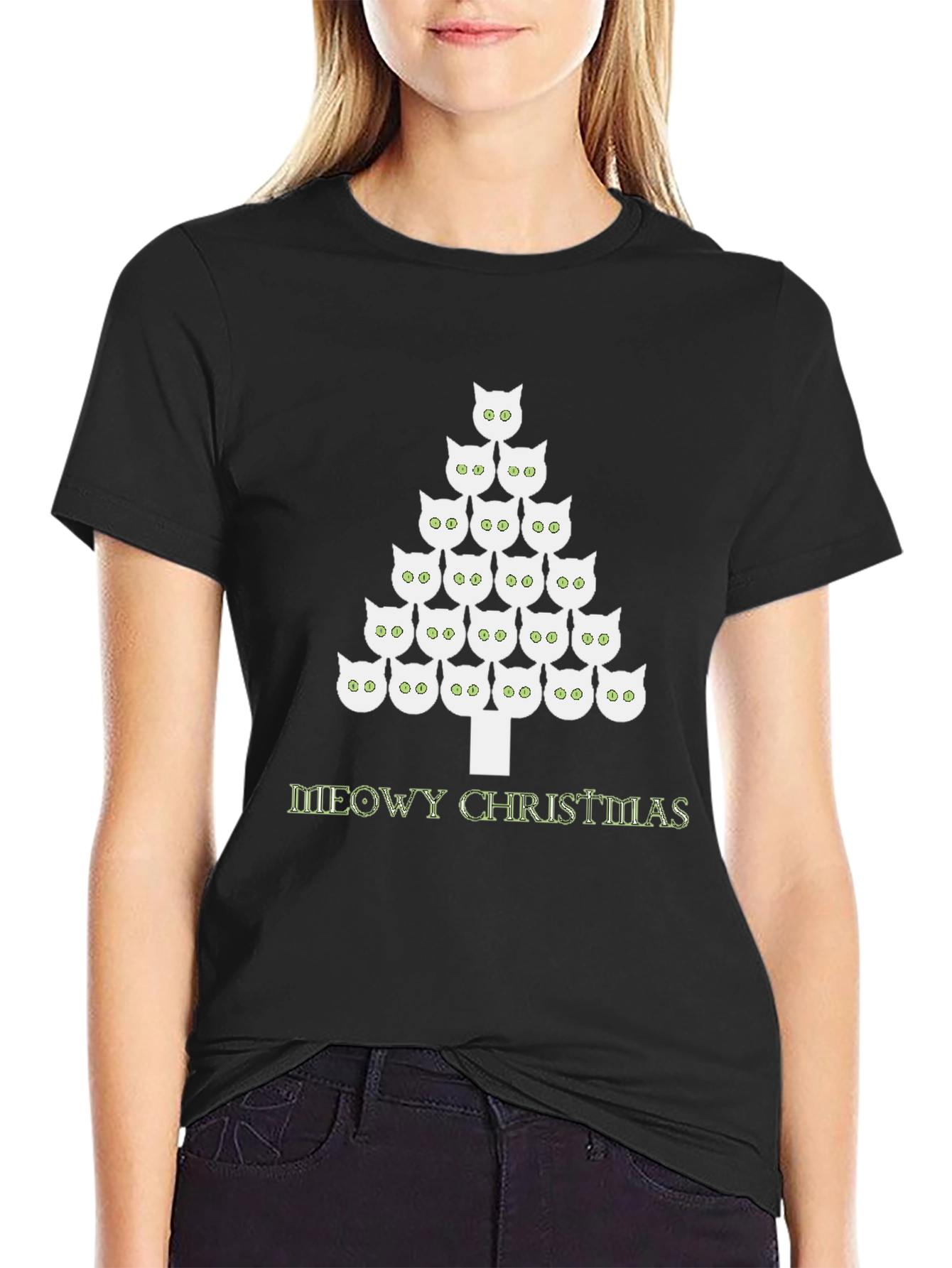 Meowy Christmas Cat Tree T-Shirt