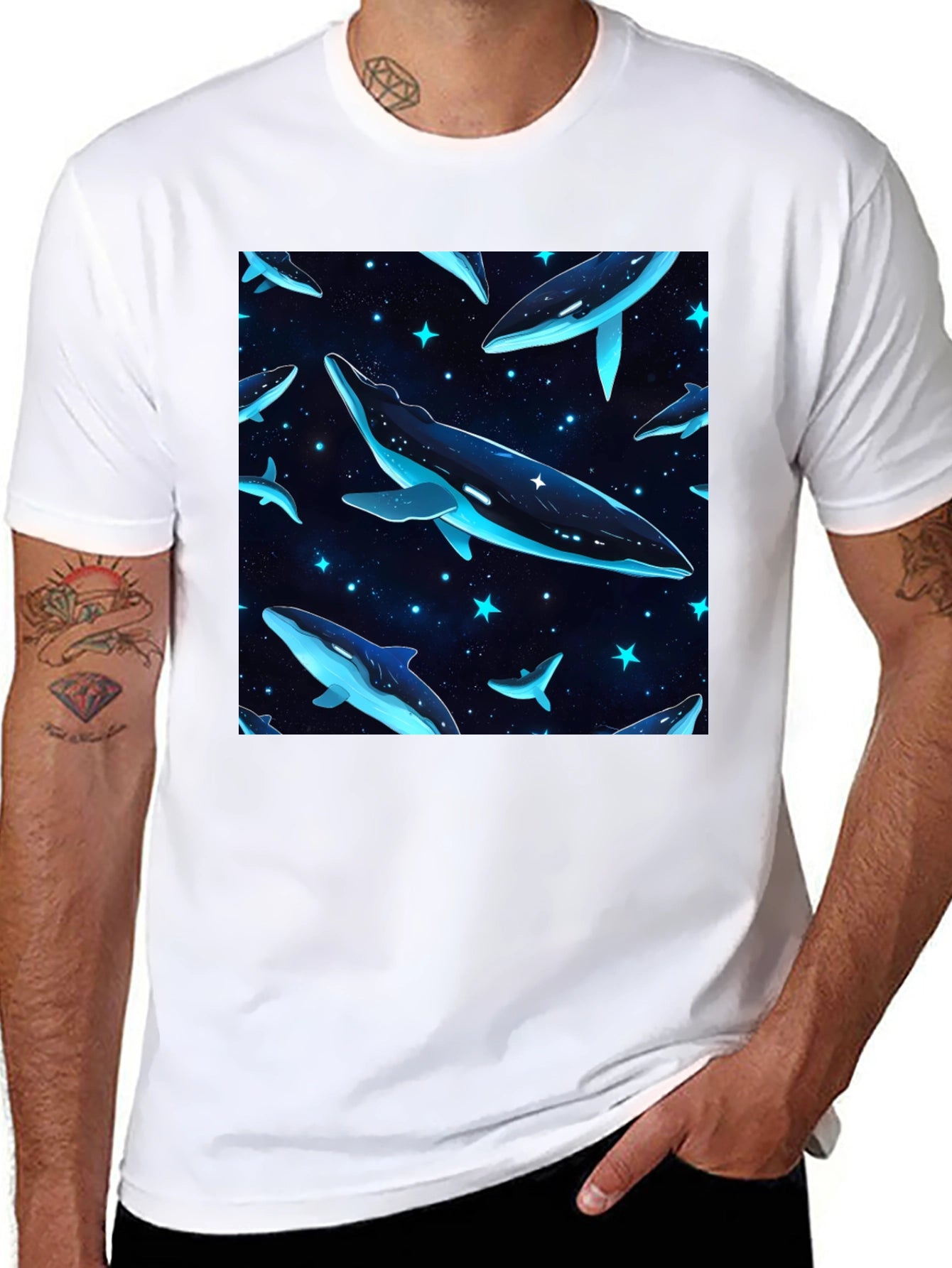 Cosmic Whale T-Shirt - Black