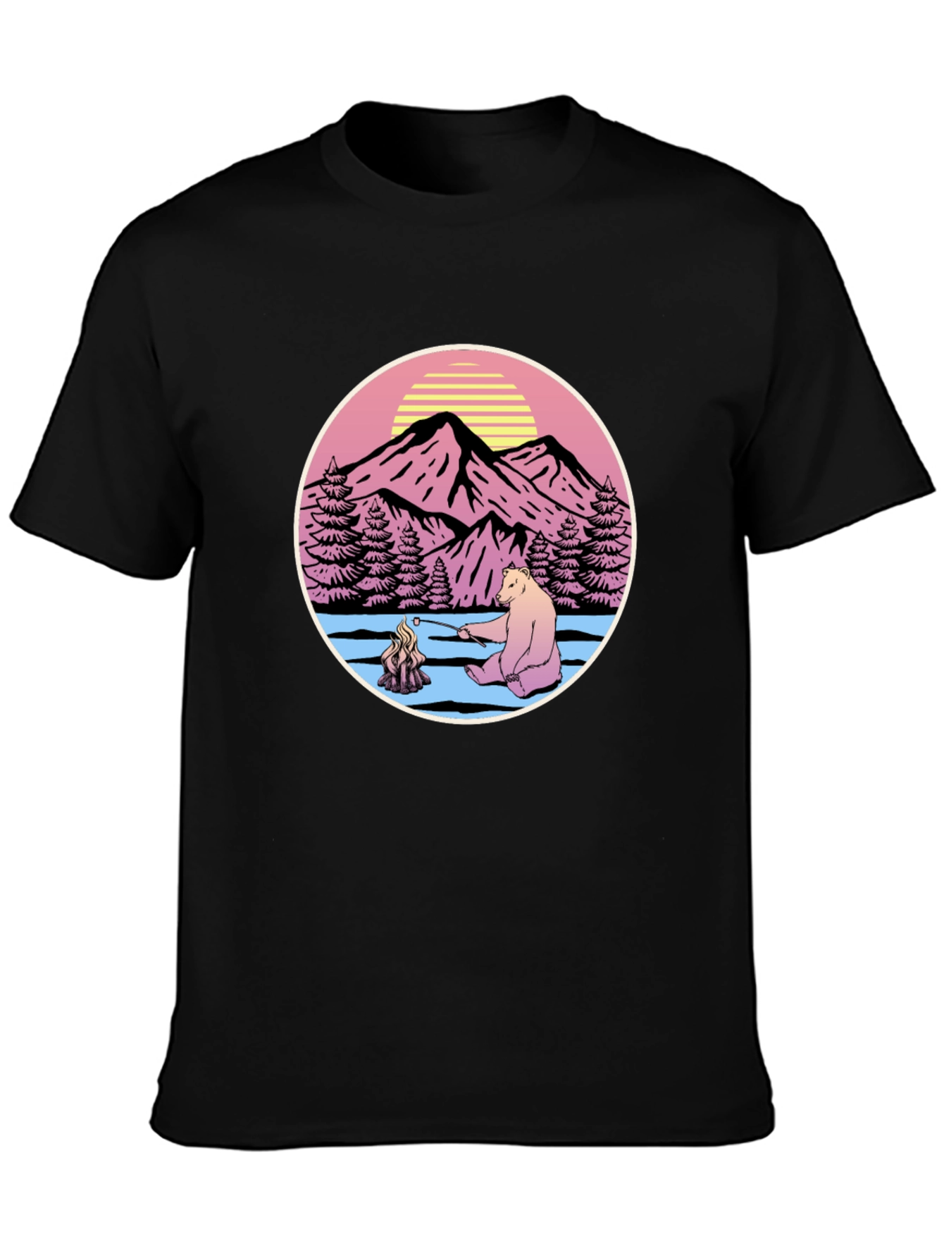 Retro Bear Campfire T-Shirt