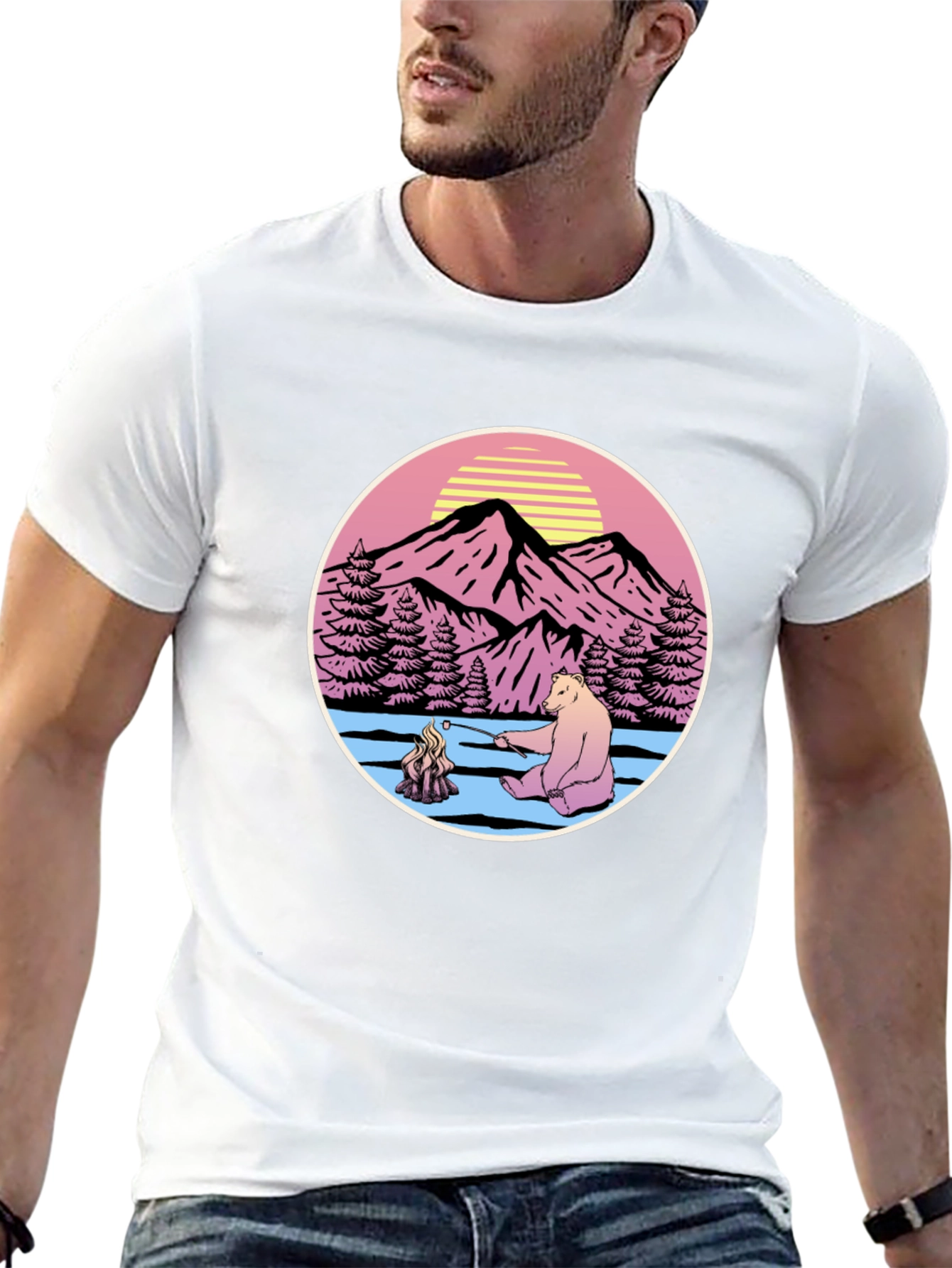 Retro Bear Campfire T-Shirt
