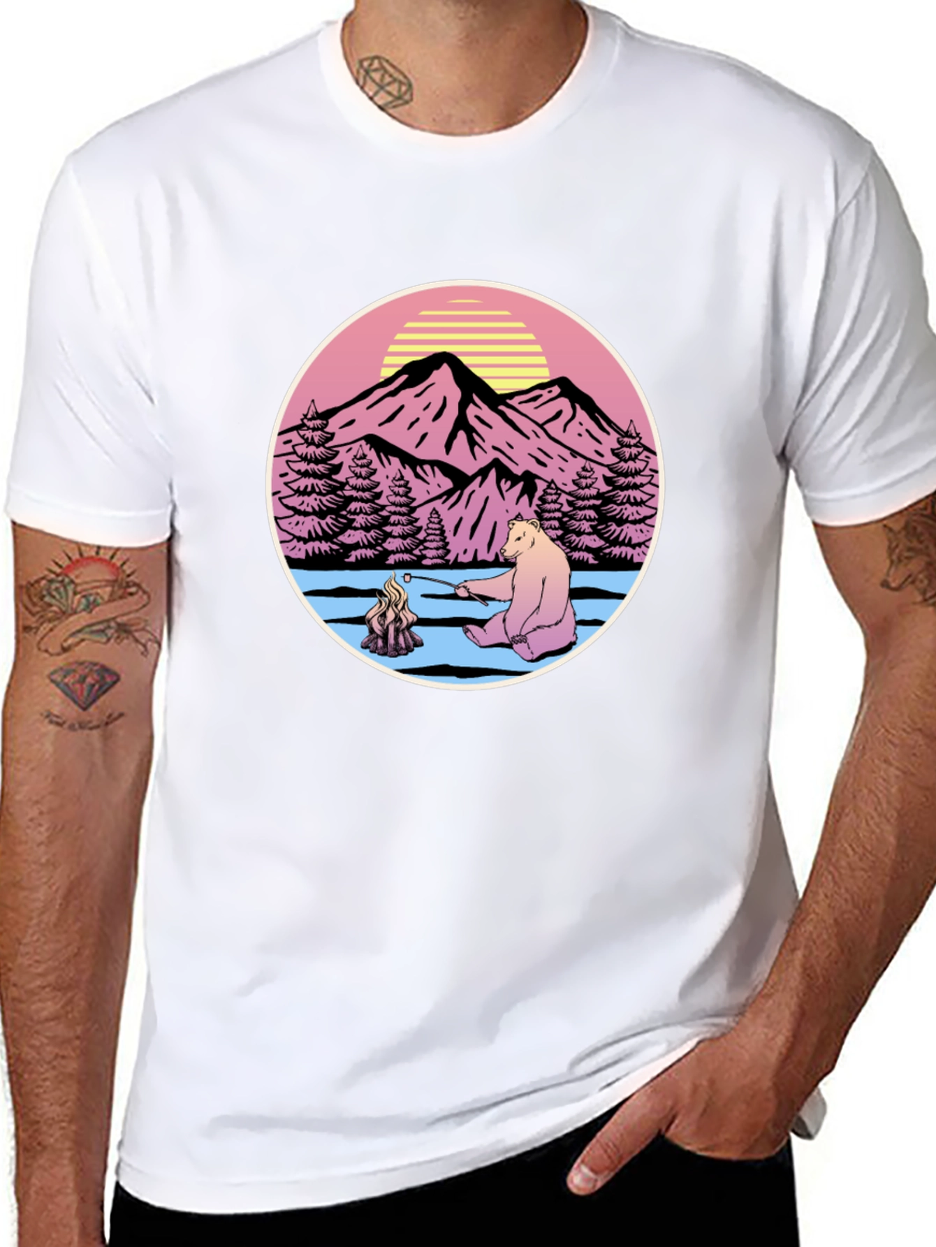 Retro Bear Campfire T-Shirt
