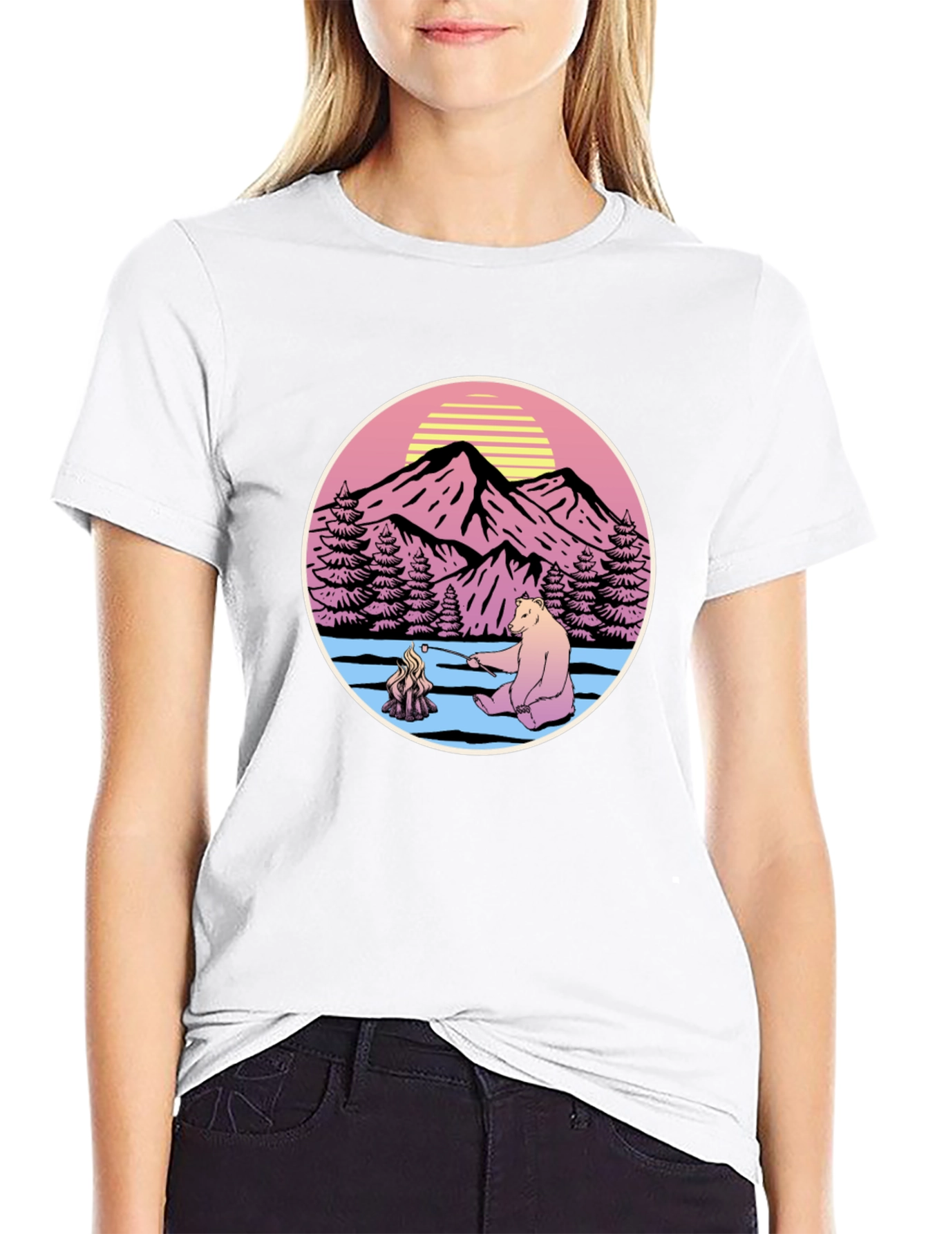 Retro Bear Campfire T-Shirt