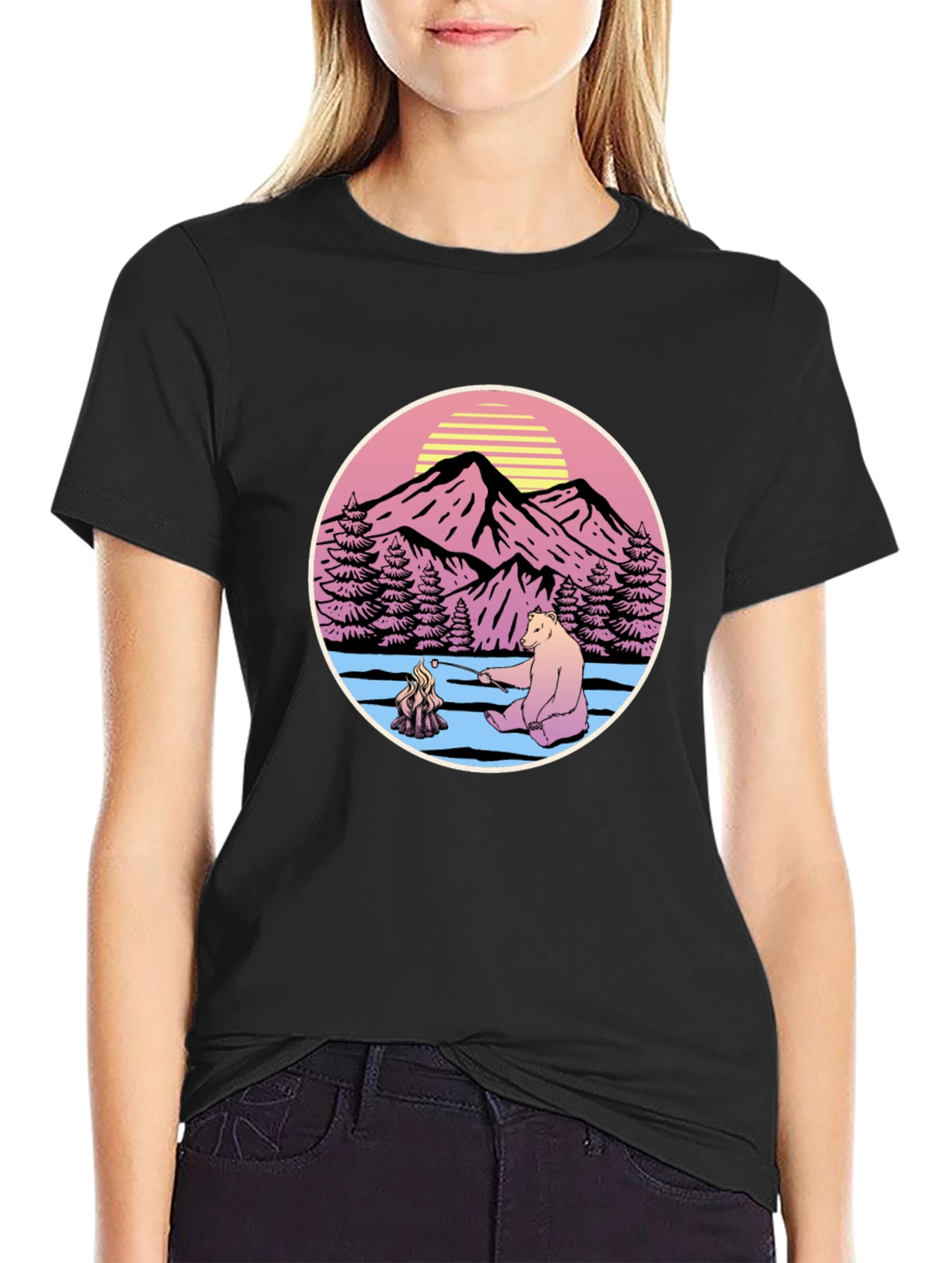 Retro Bear Campfire T-Shirt