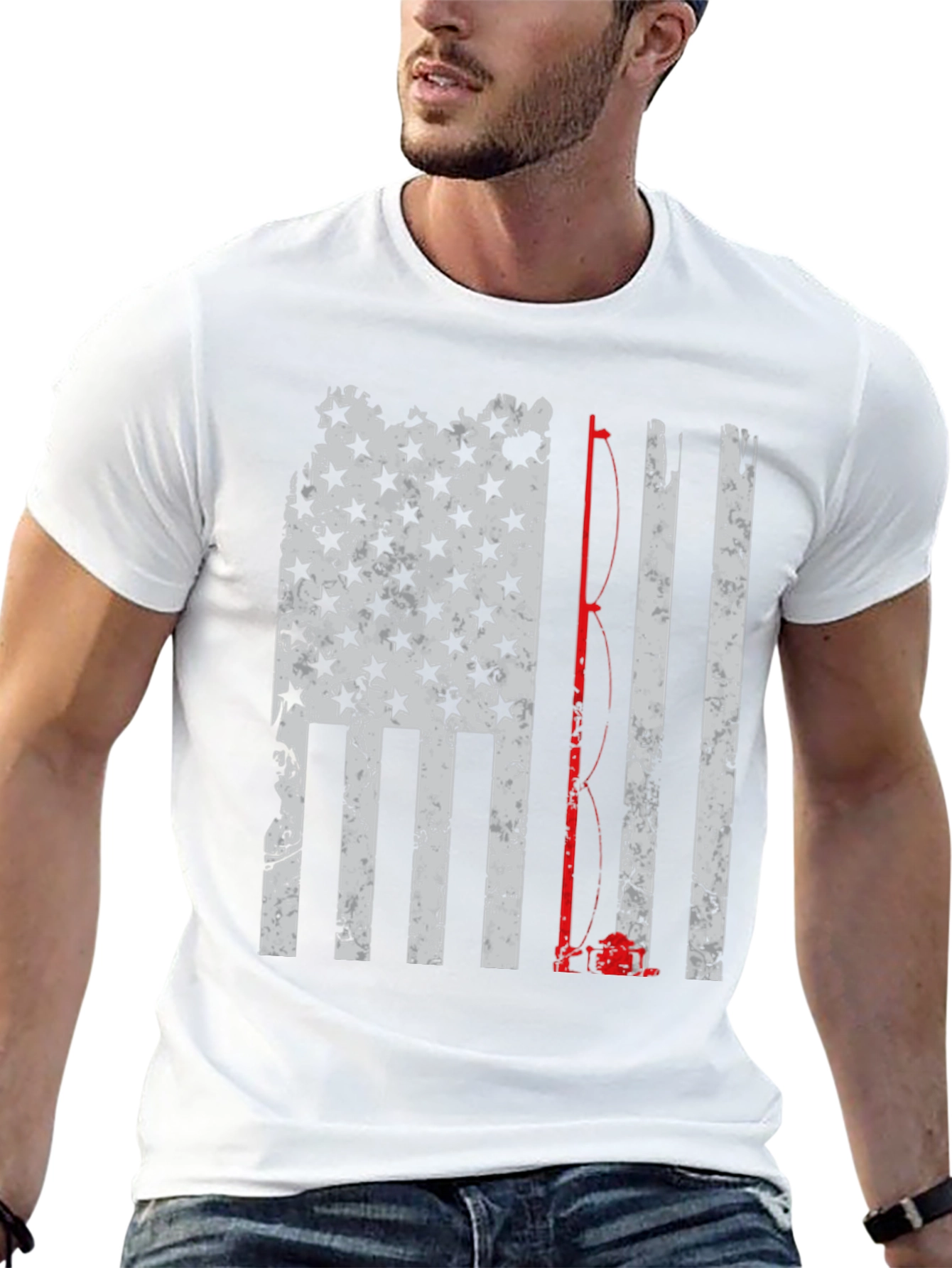 Fishing American Flag T-Shirt - Patriotic Angler Tee