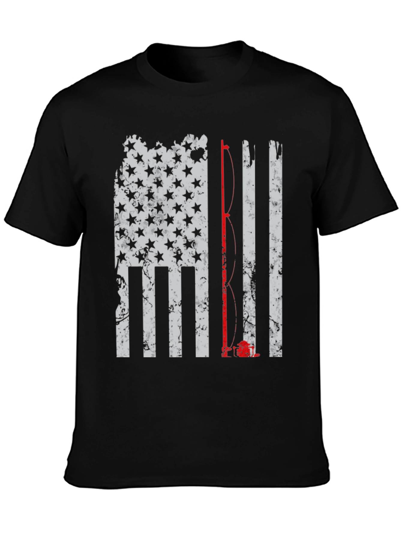 Fishing American Flag T-Shirt - Patriotic Angler Tee