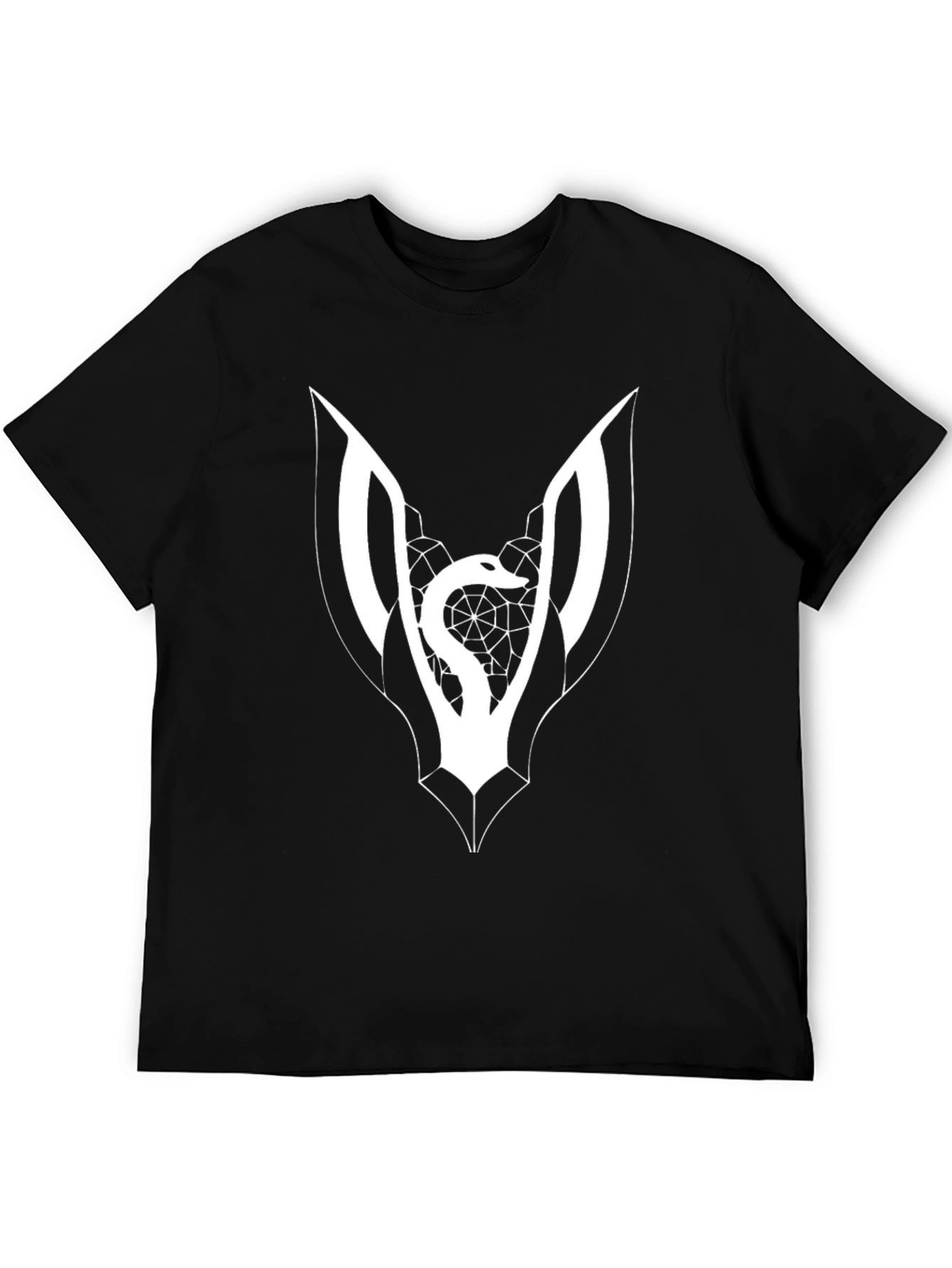 Black Tee with Snake & Web Graphic