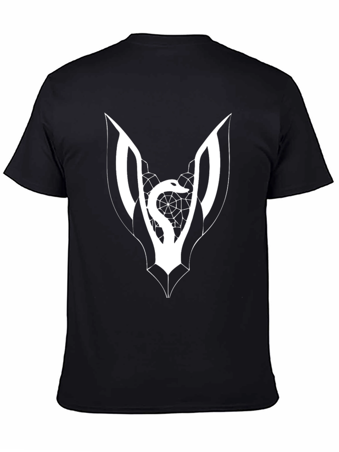 Black Tee with Snake & Web Graphic