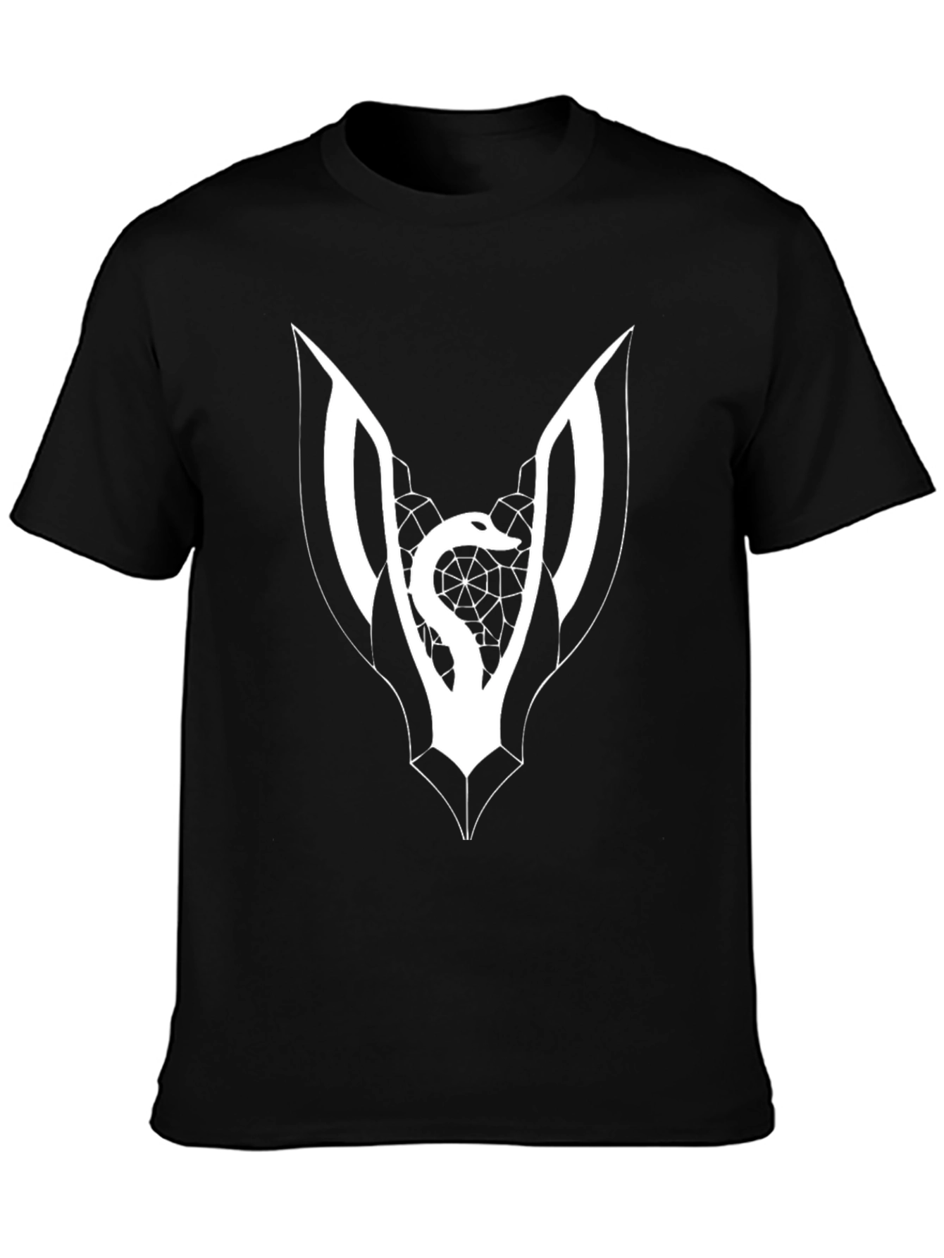 Black Tee with Snake & Web Graphic