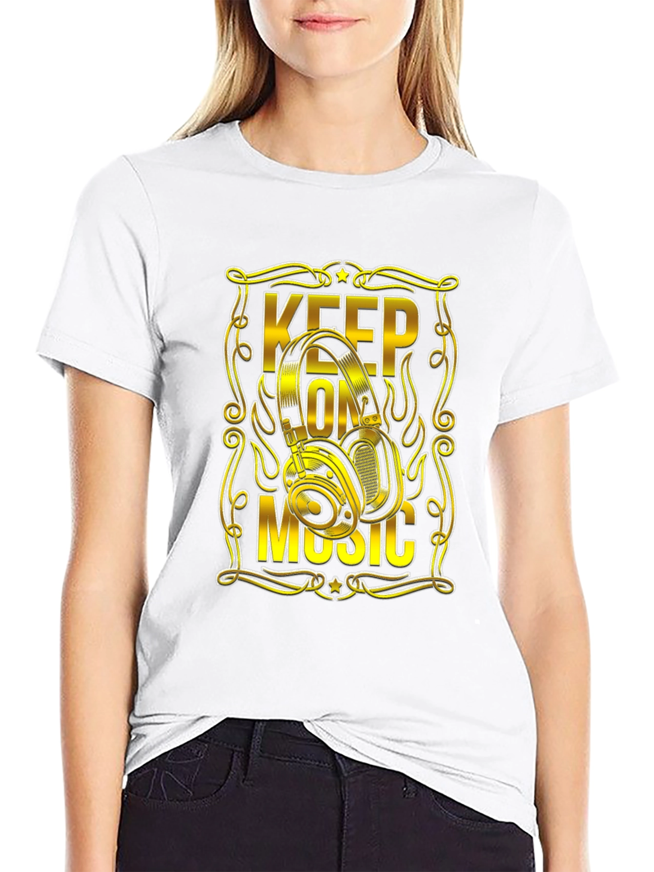 Keep On Music Headphones Graphic T-Shirt