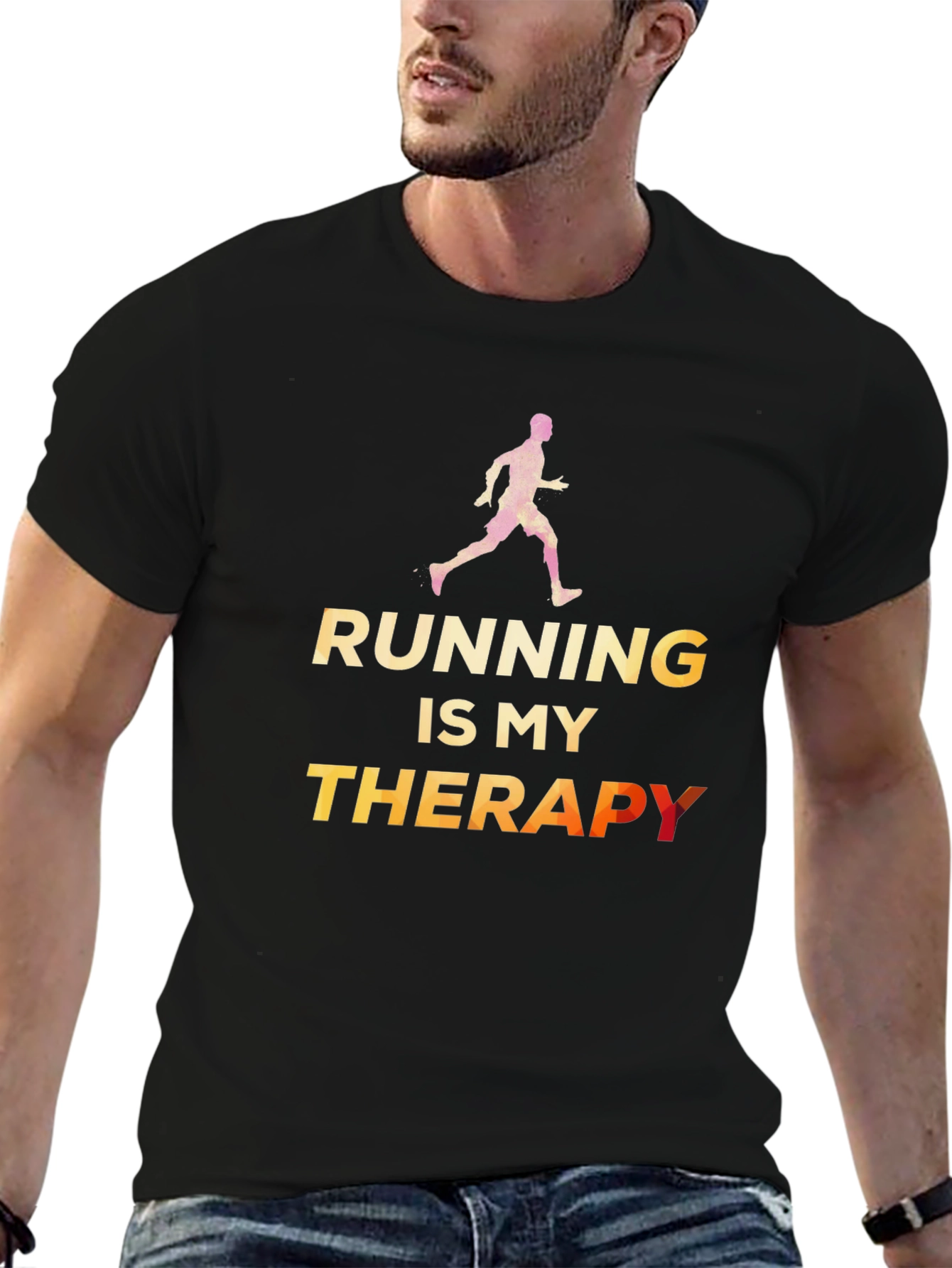 Running is My Therapy Graphic Tee