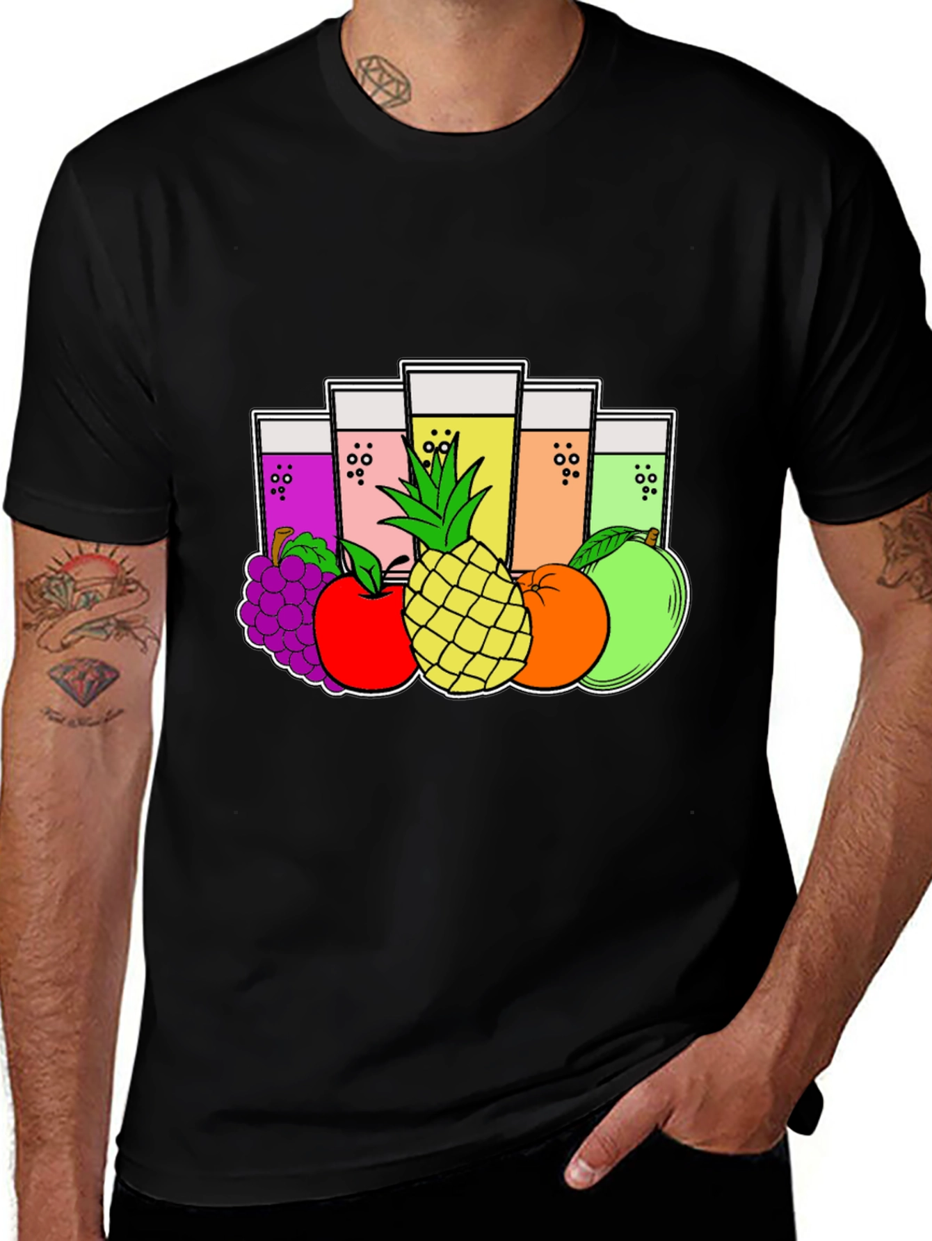 Fruity Juice Graphic Tee - Black T-Shirt