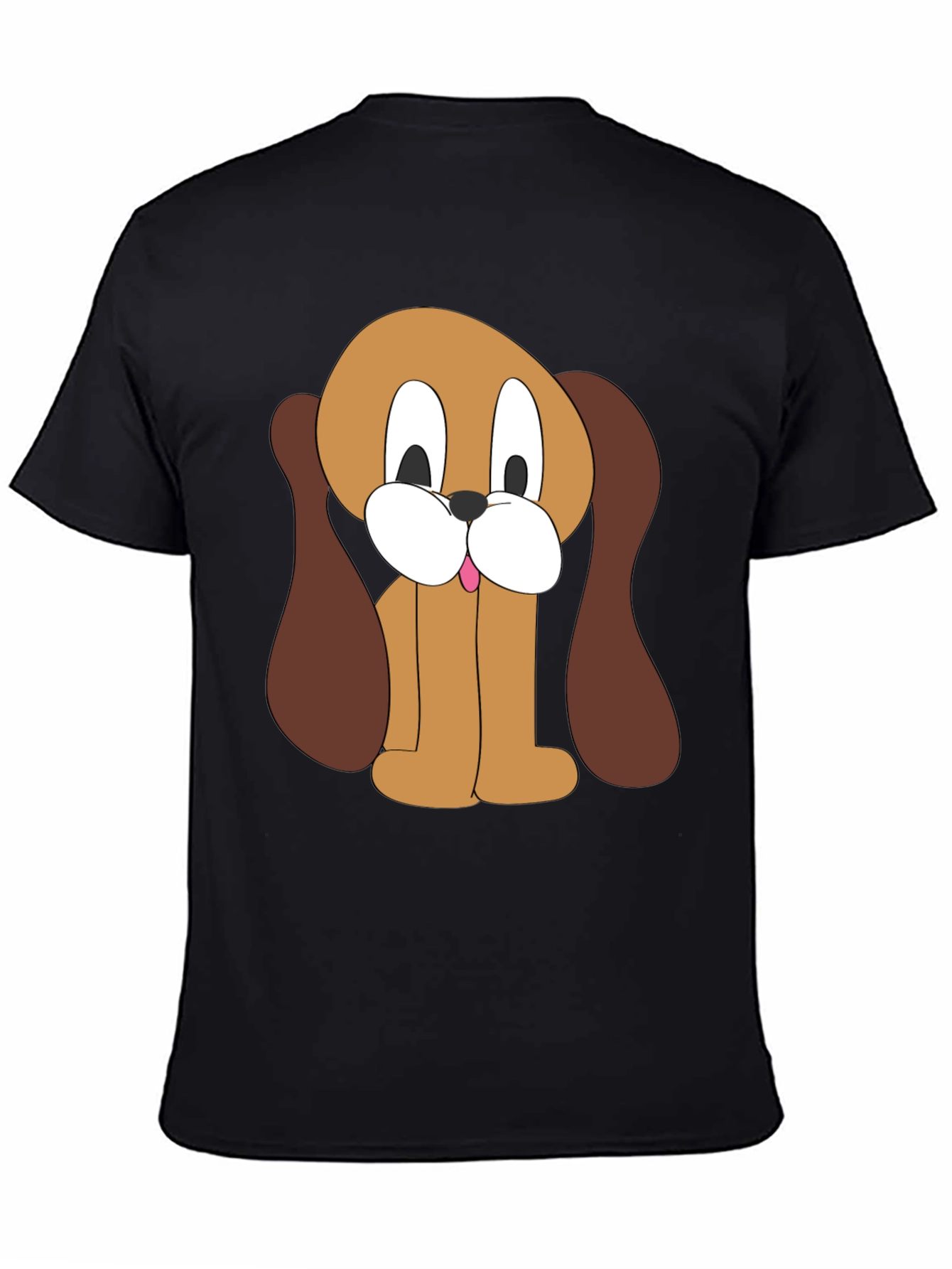 Cartoon Dog Graphic Tee - Unisex Black T-Shirt