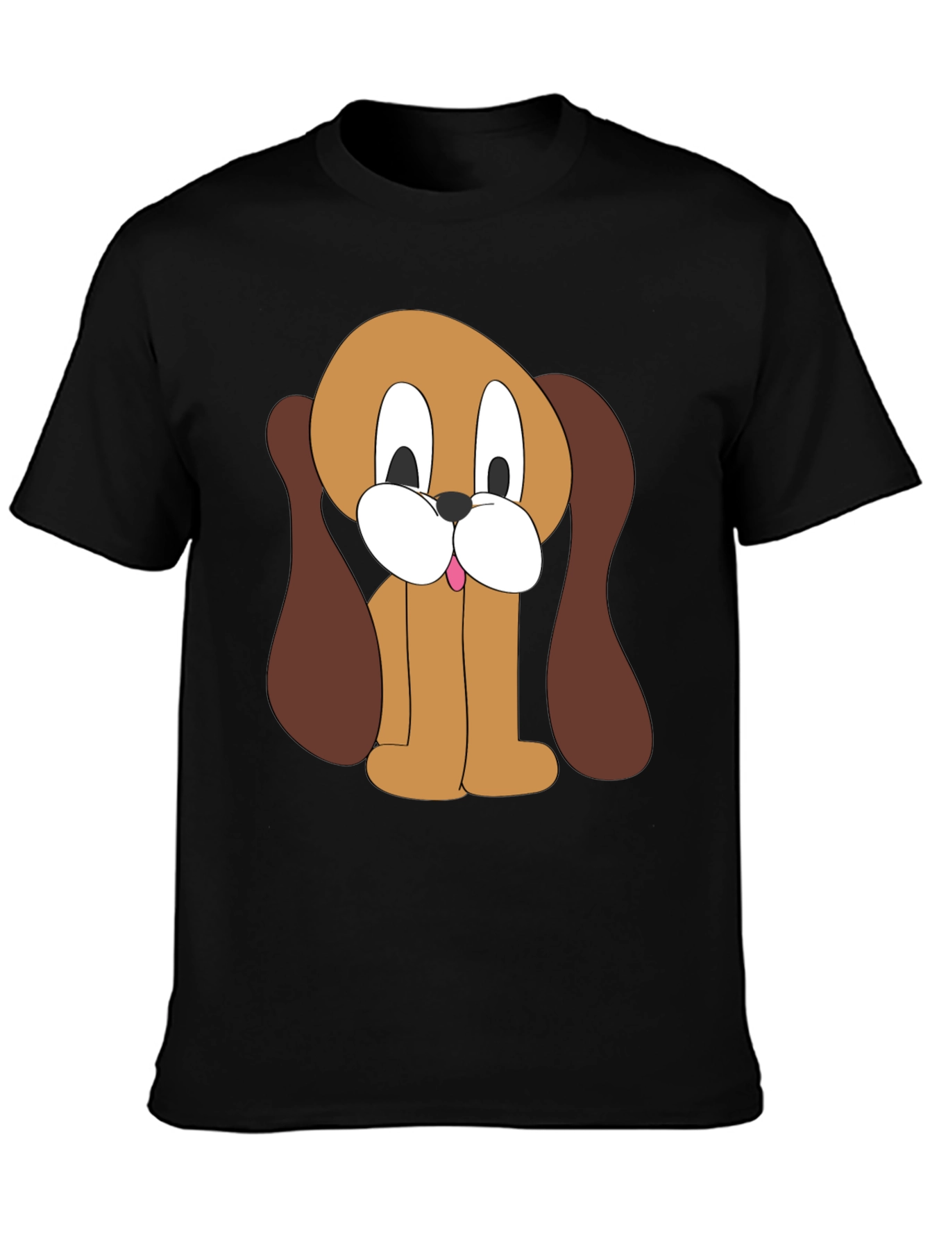 Cartoon Dog Graphic Tee - Unisex Black T-Shirt