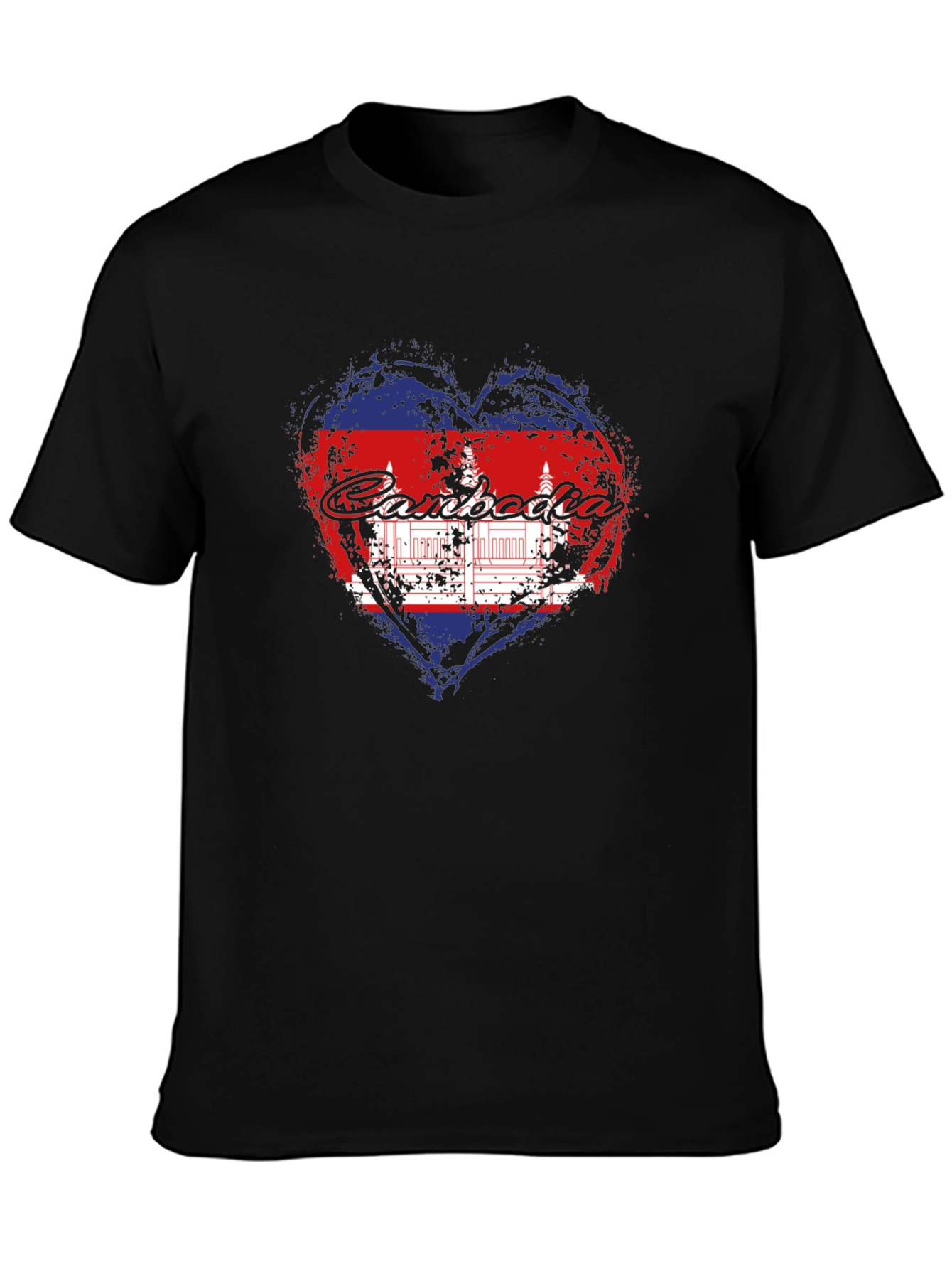 Cambodia Heart Flag Graphic T-Shirt