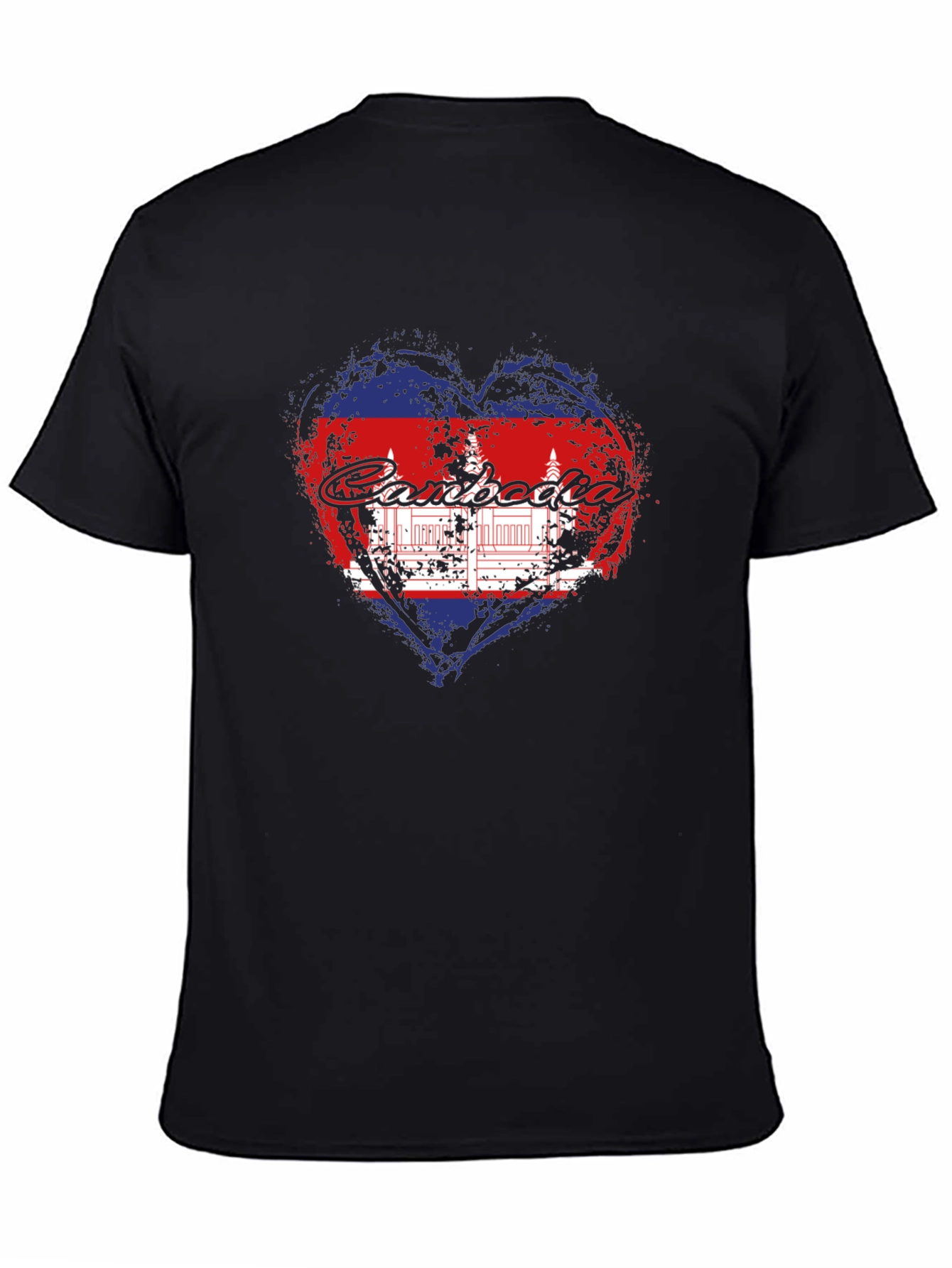 Cambodia Heart Flag Graphic T-Shirt