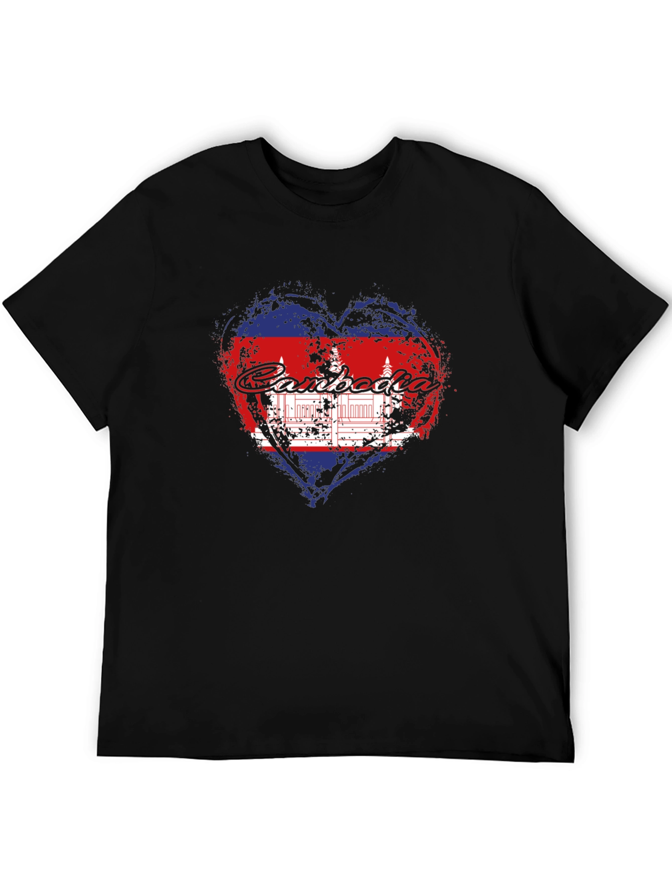 Cambodia Heart Flag Graphic T-Shirt