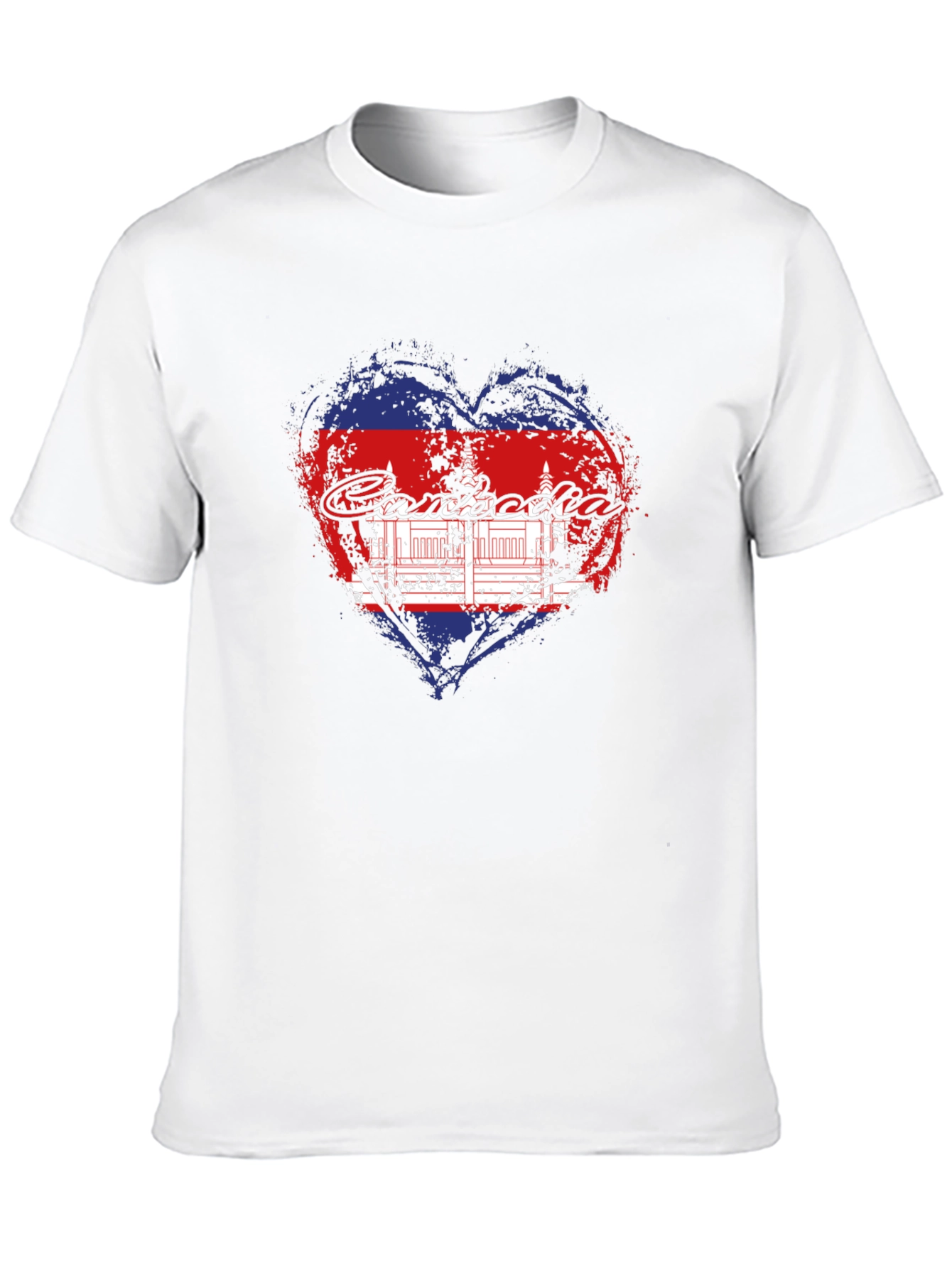Cambodia Heart Flag Graphic T-Shirt