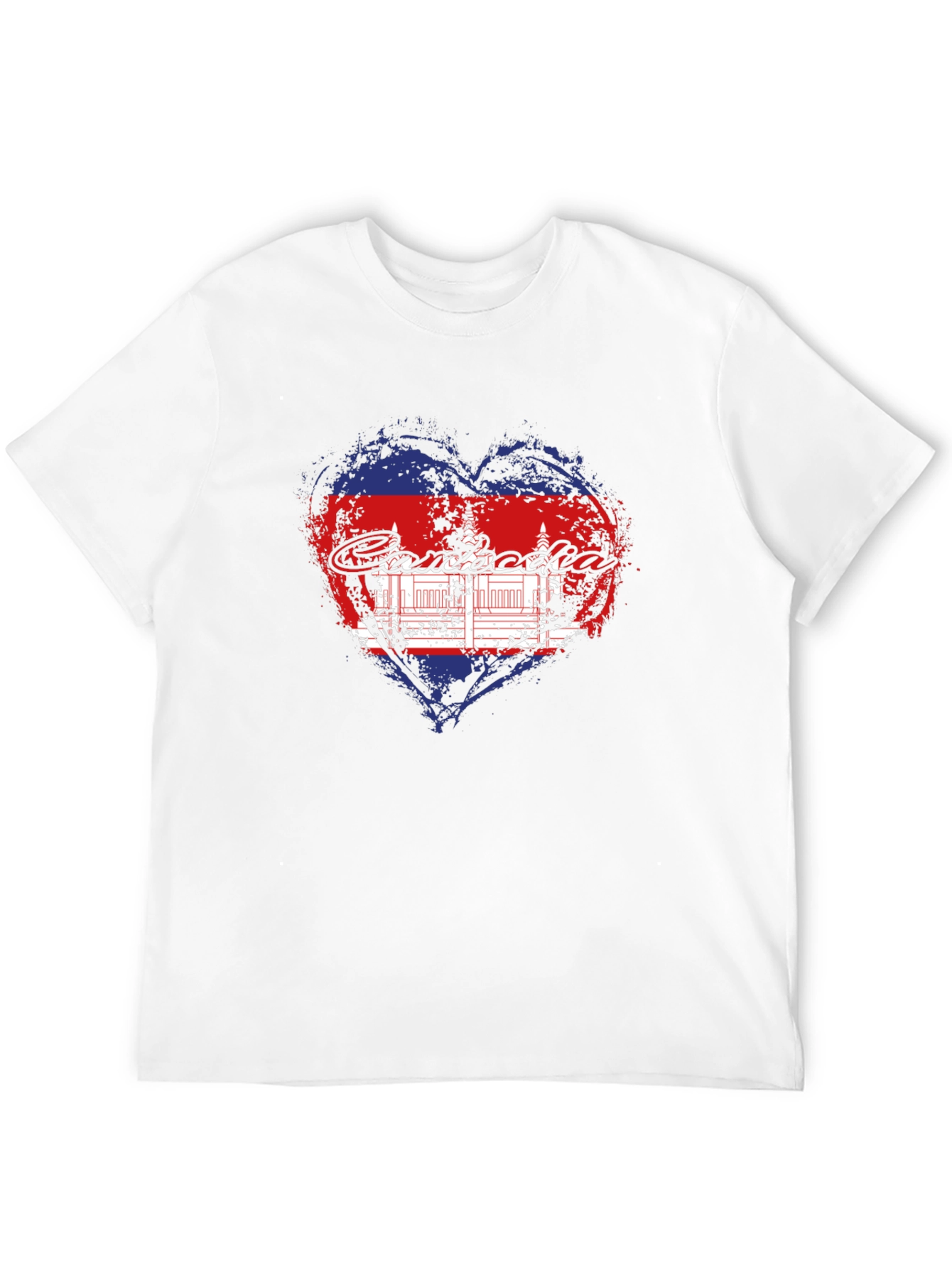 Cambodia Heart Flag Graphic T-Shirt