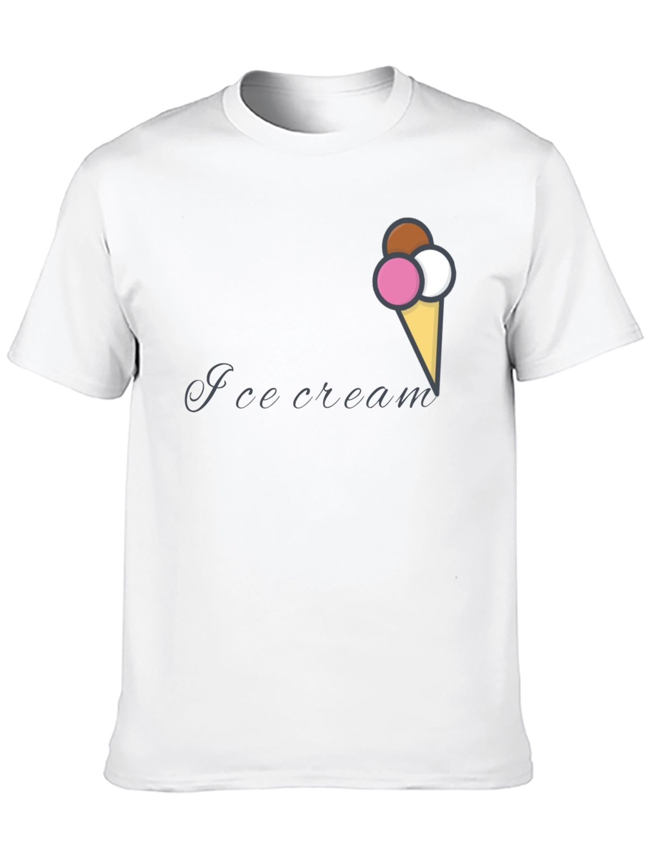 Ice Cream Cone Graphic Black T-Shirt