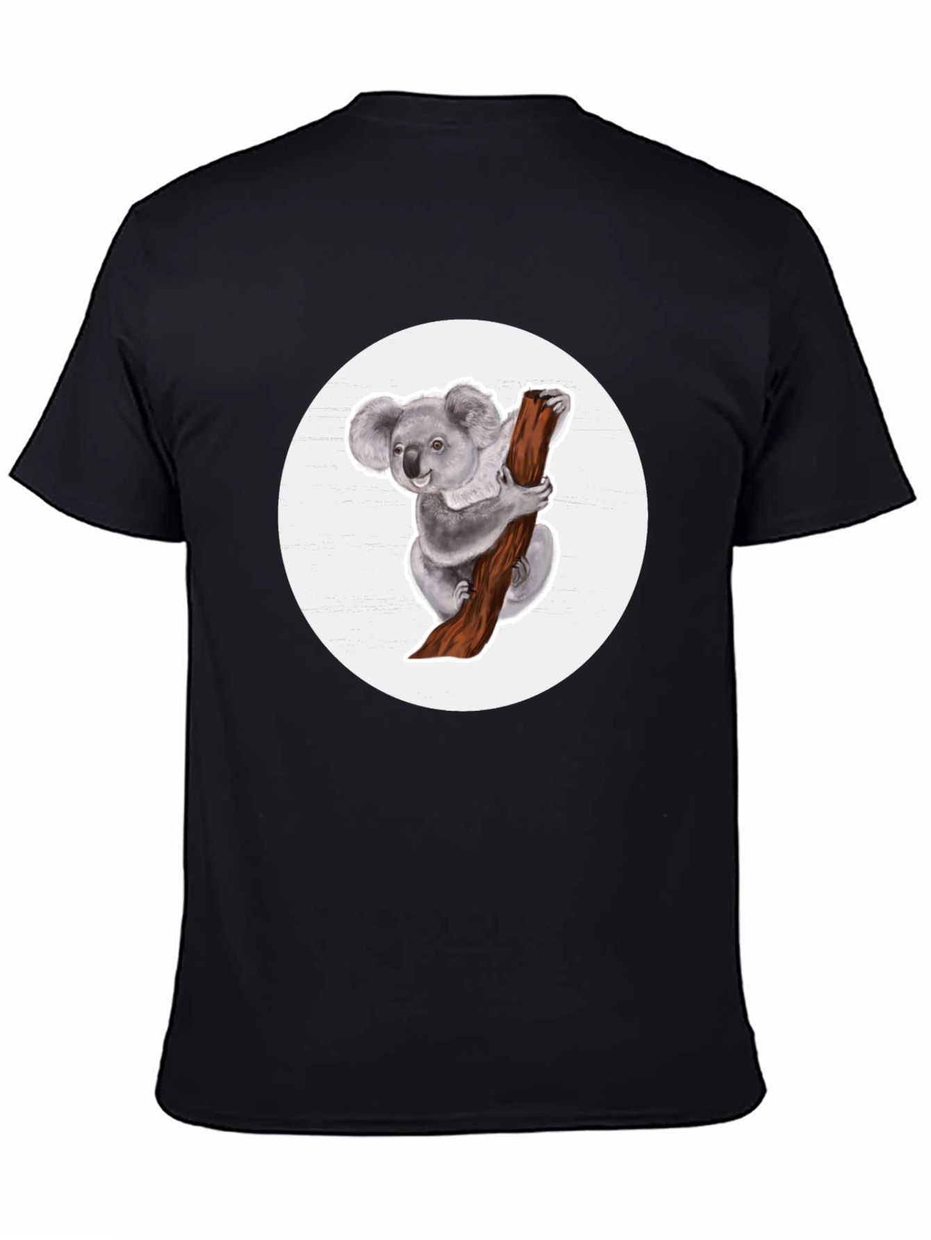 Koala Bear Graphic T-Shirt - Black Cotton Blend