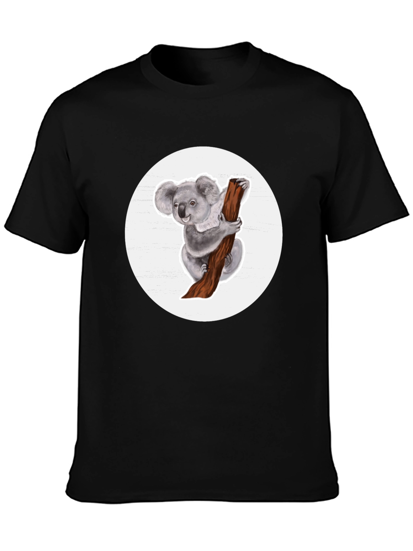 Koala Bear Graphic T-Shirt - Black Cotton Blend