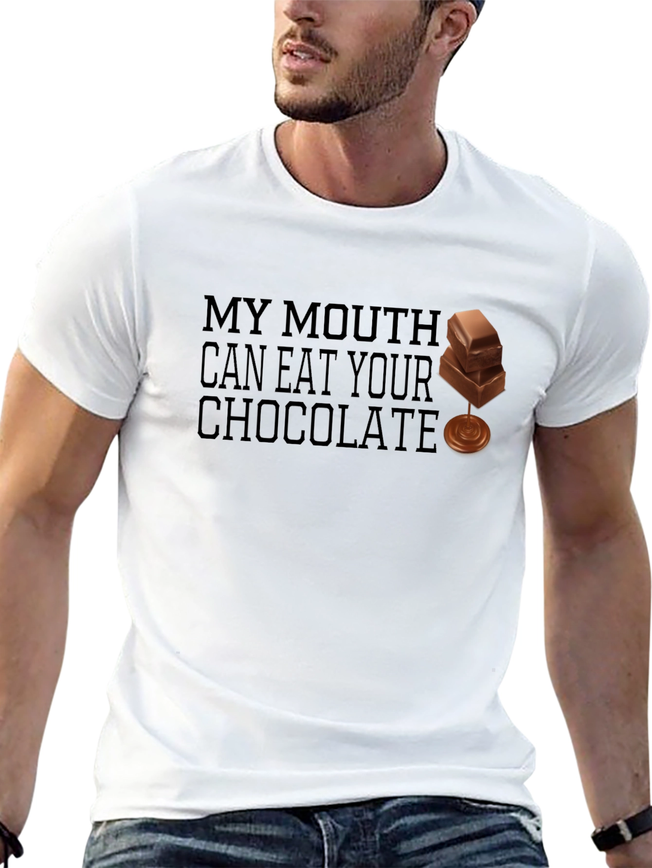 My Mouth Can Eat Your Chocolate Black T-Shirt