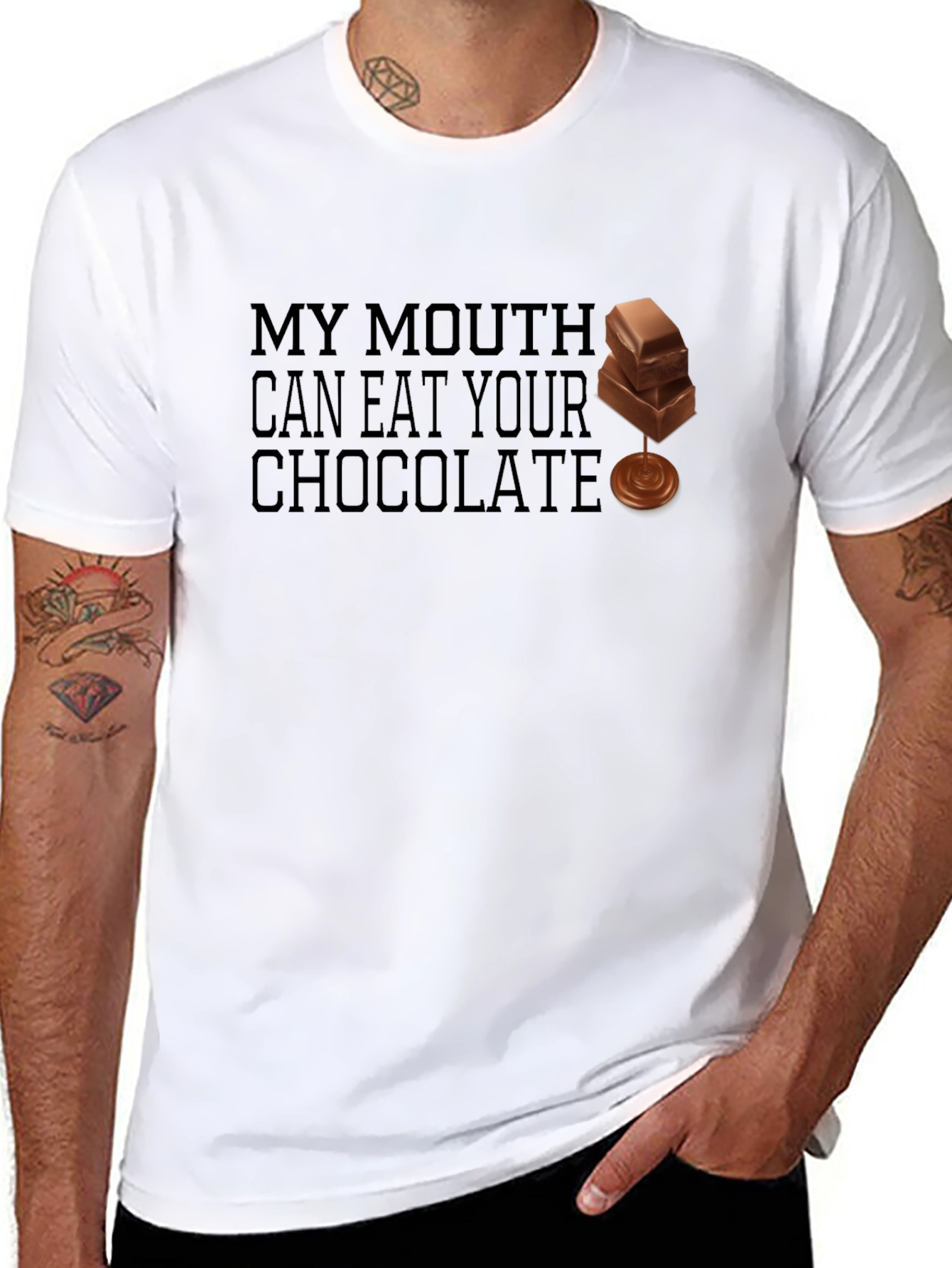 My Mouth Can Eat Your Chocolate Black T-Shirt